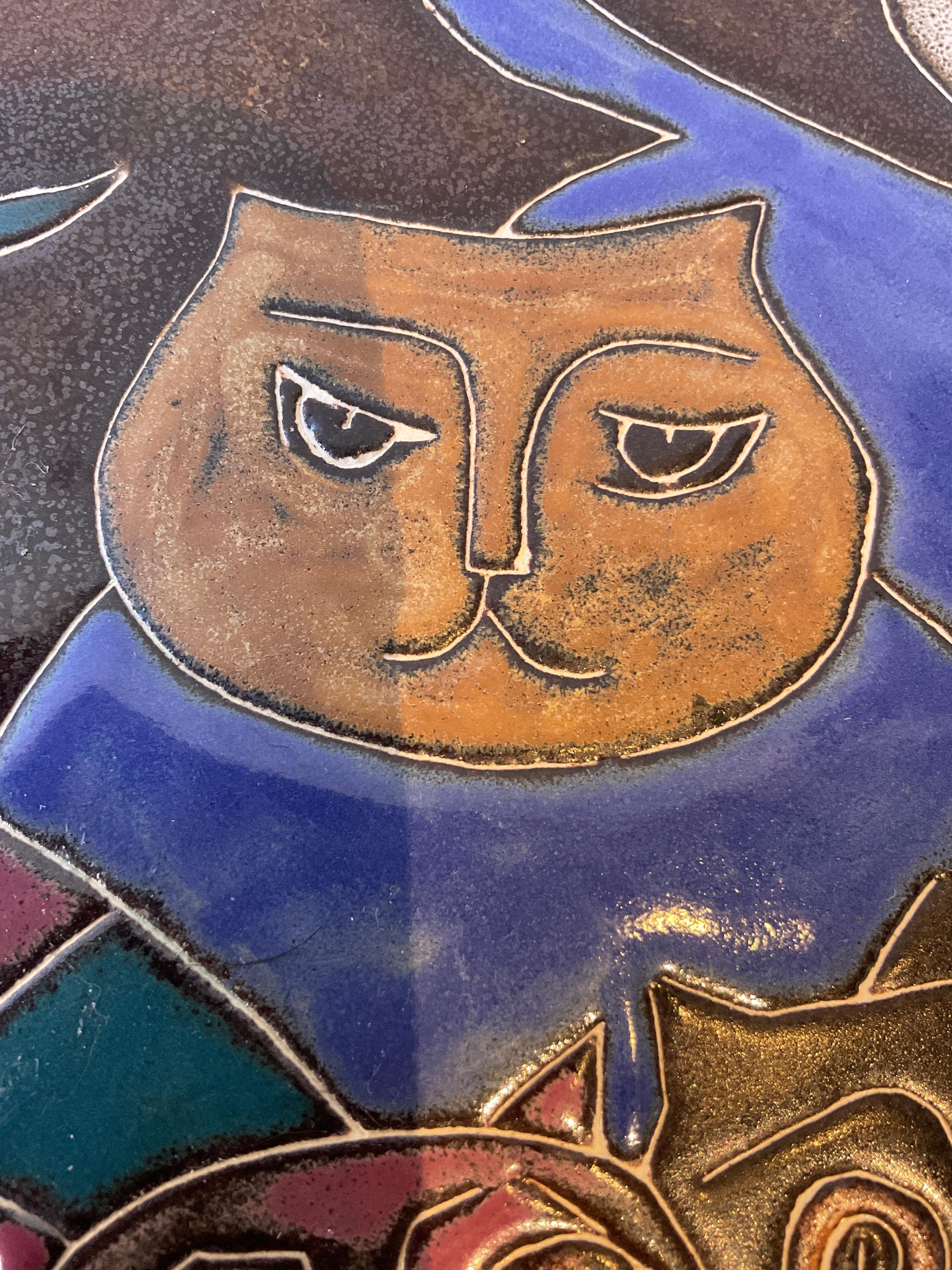 Mexikanischer Katzenteller aus Keramik von Mara im Angebot 2