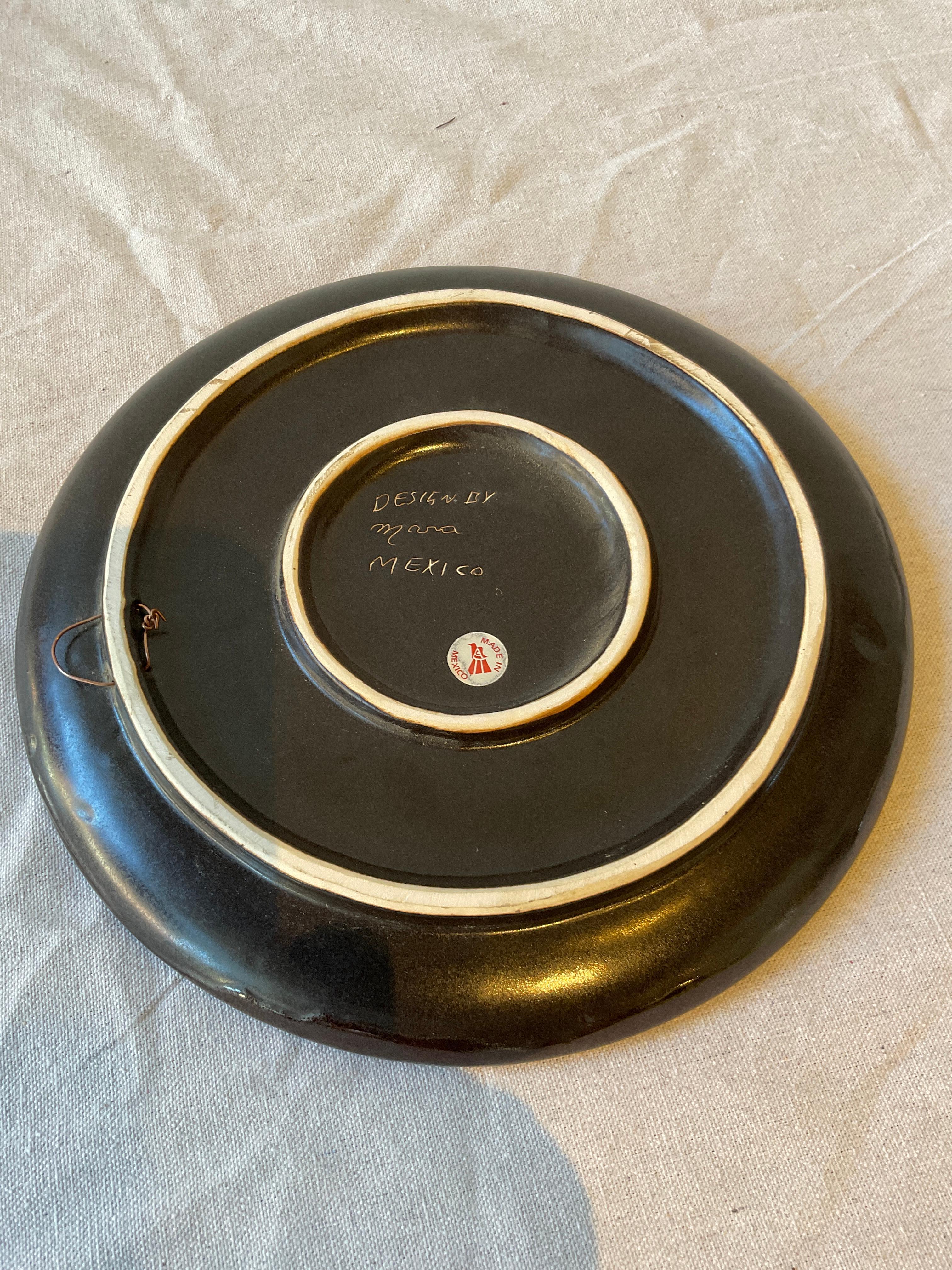 Mexican Ceramic Cat Plate By Mara For Sale 1