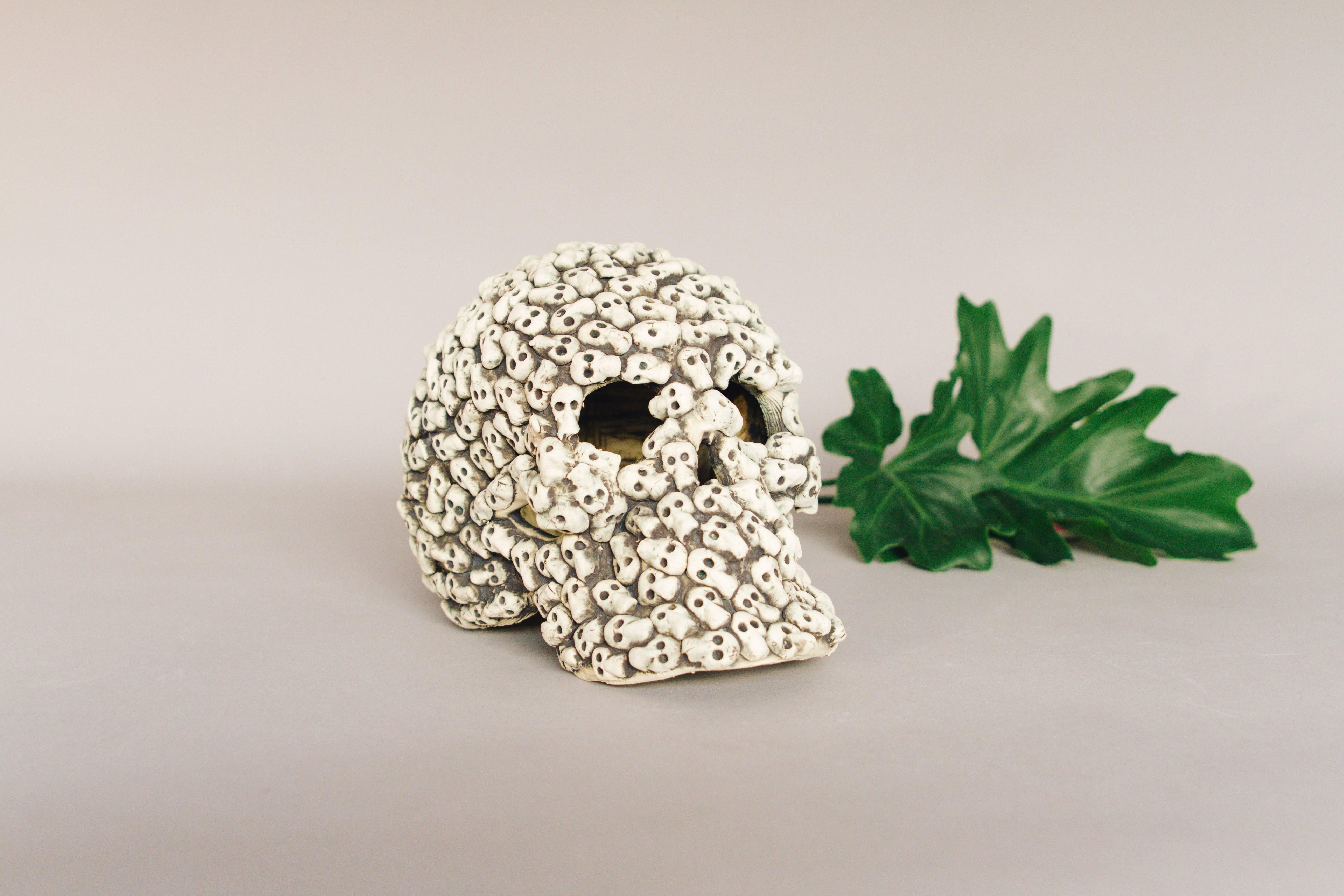 XXIe siècle et contemporain Sculpture de crâne mexicaine artisanale du jour du mort en vente