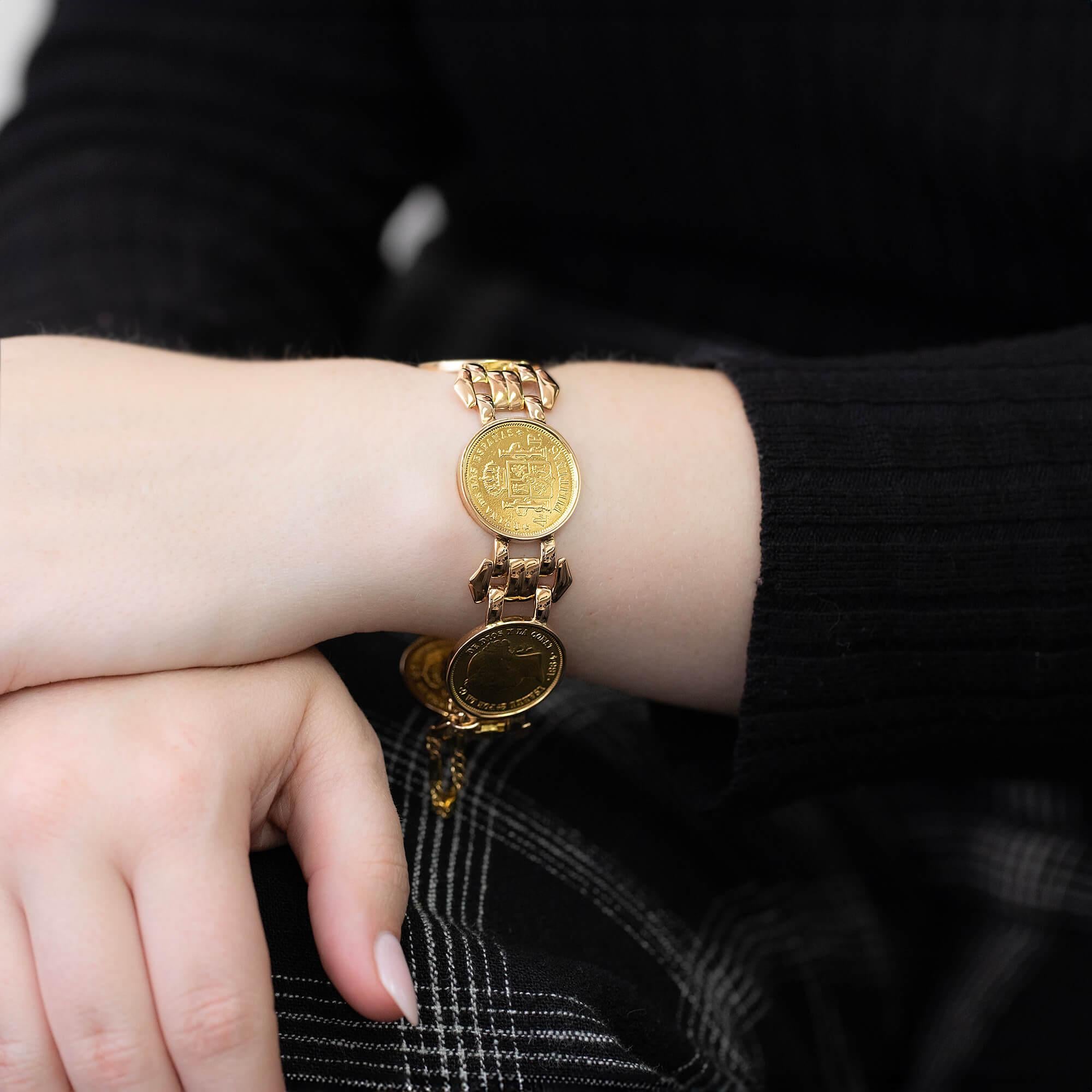 mexican coin bracelet