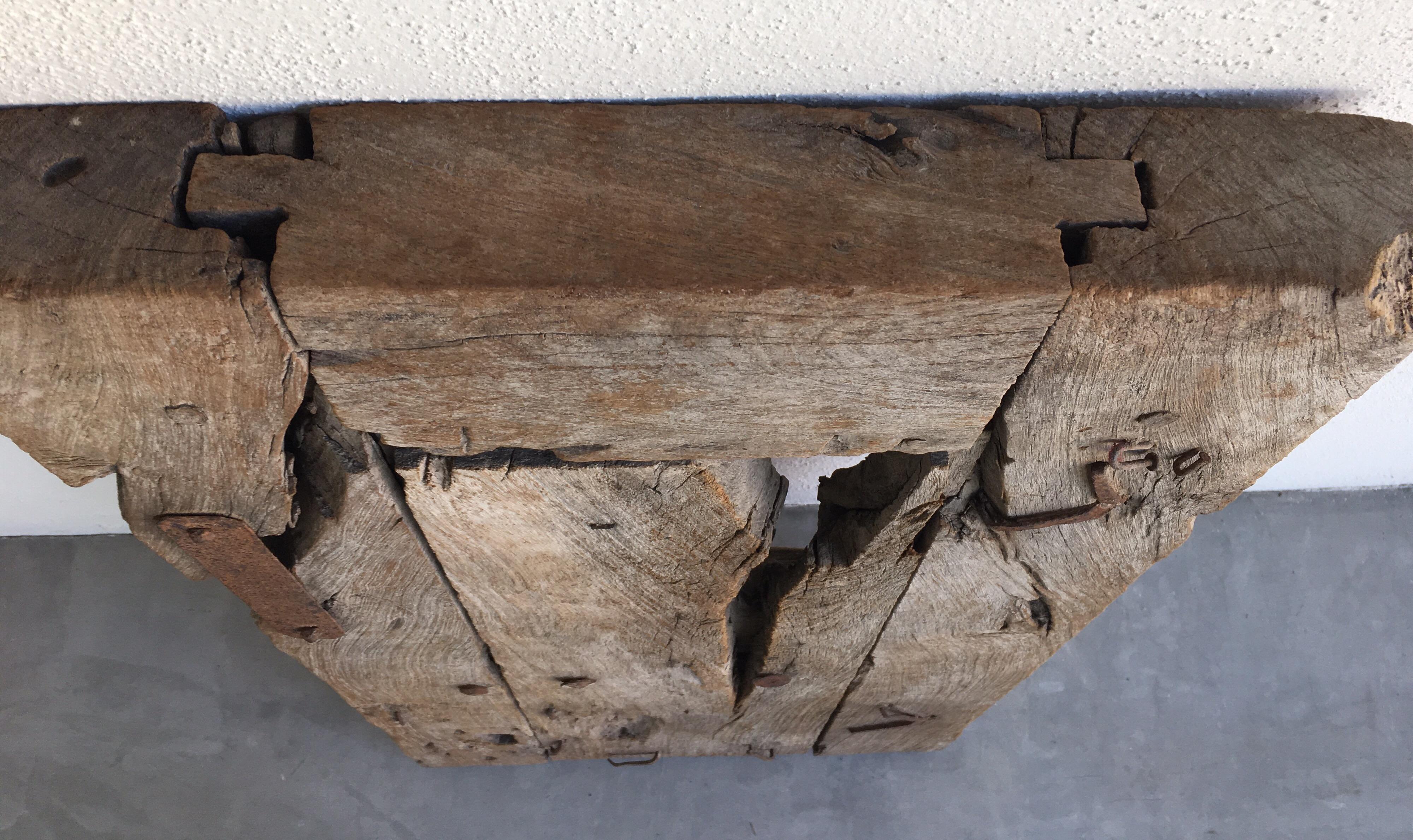 Hand-Carved Mexican Colonial Window with Original Hardware and Lock Mechanism