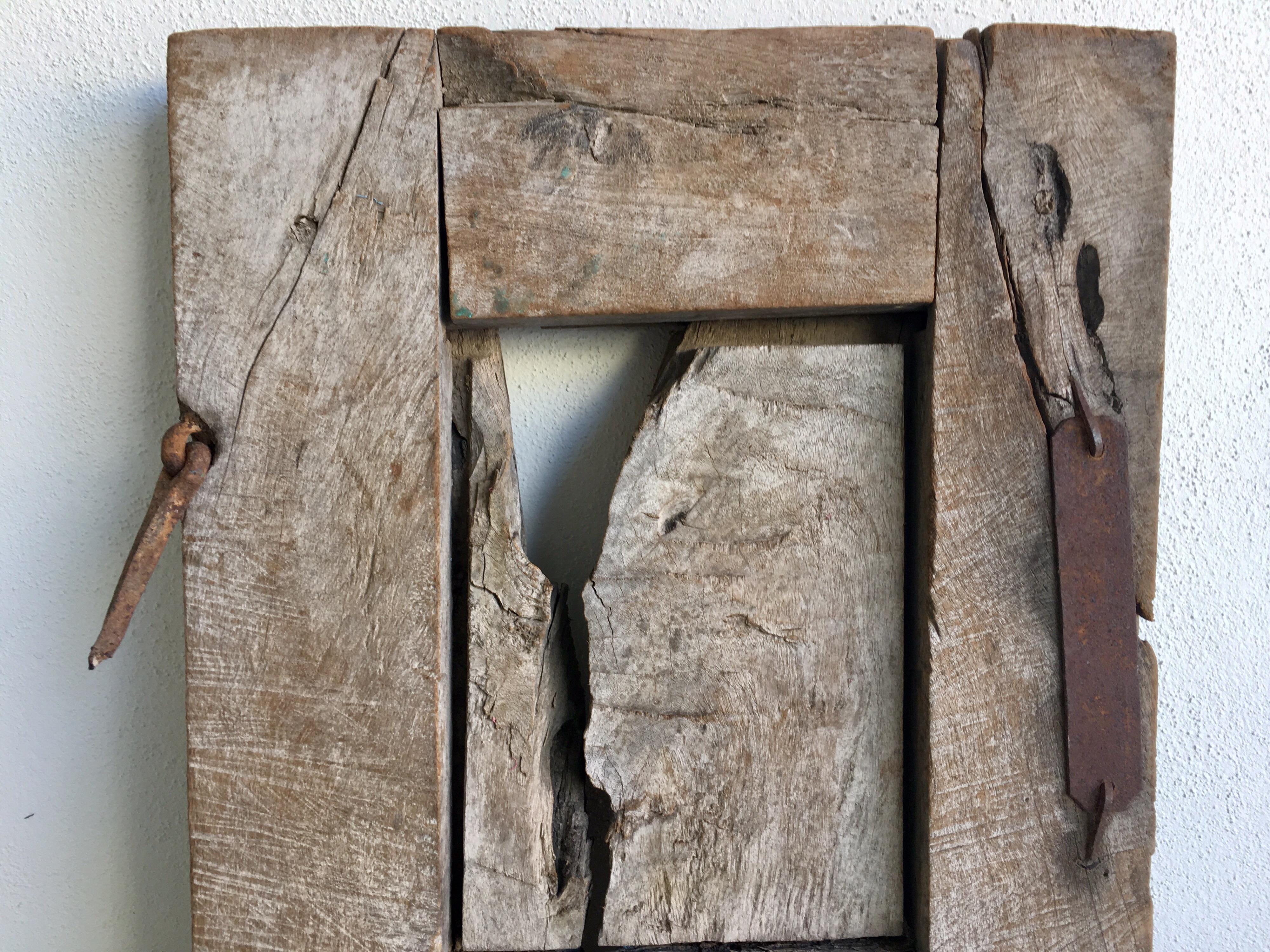 19th Century Mexican Colonial Window with Original Hardware and Lock Mechanism