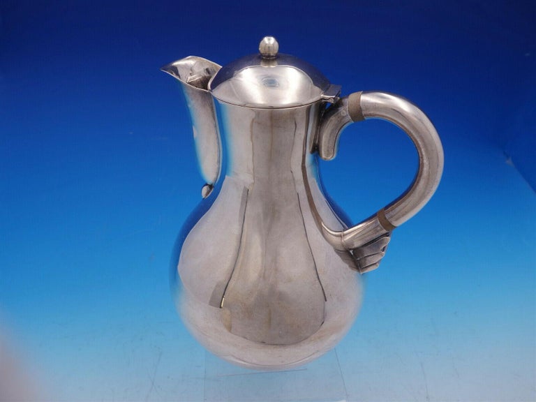 Mexican Conquistador for Spratling Sterling Silver Tea Set with Kettle In Excellent Condition For Sale In Big Bend, WI