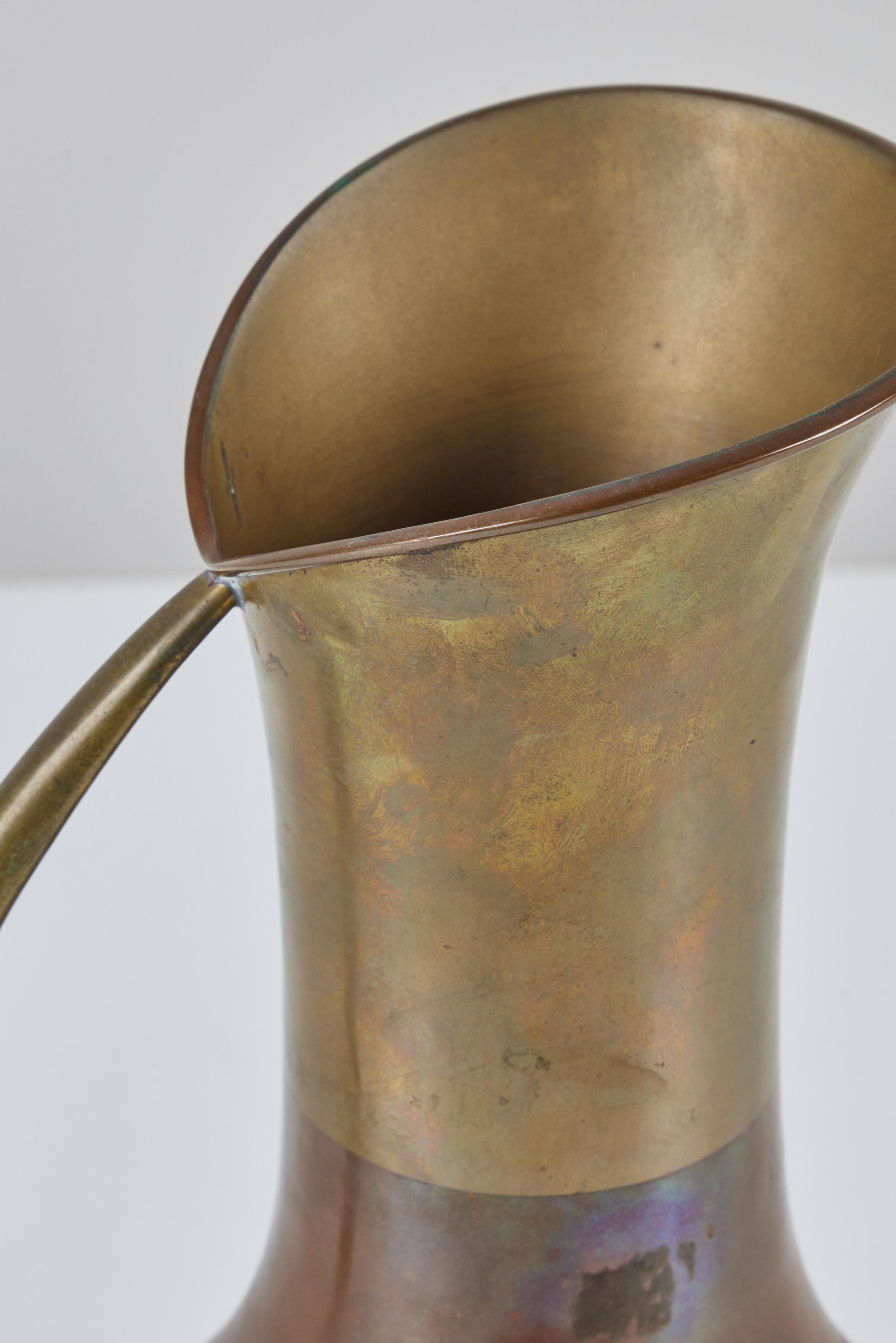Mexican Copper and Brass Pitcher For Sale 6