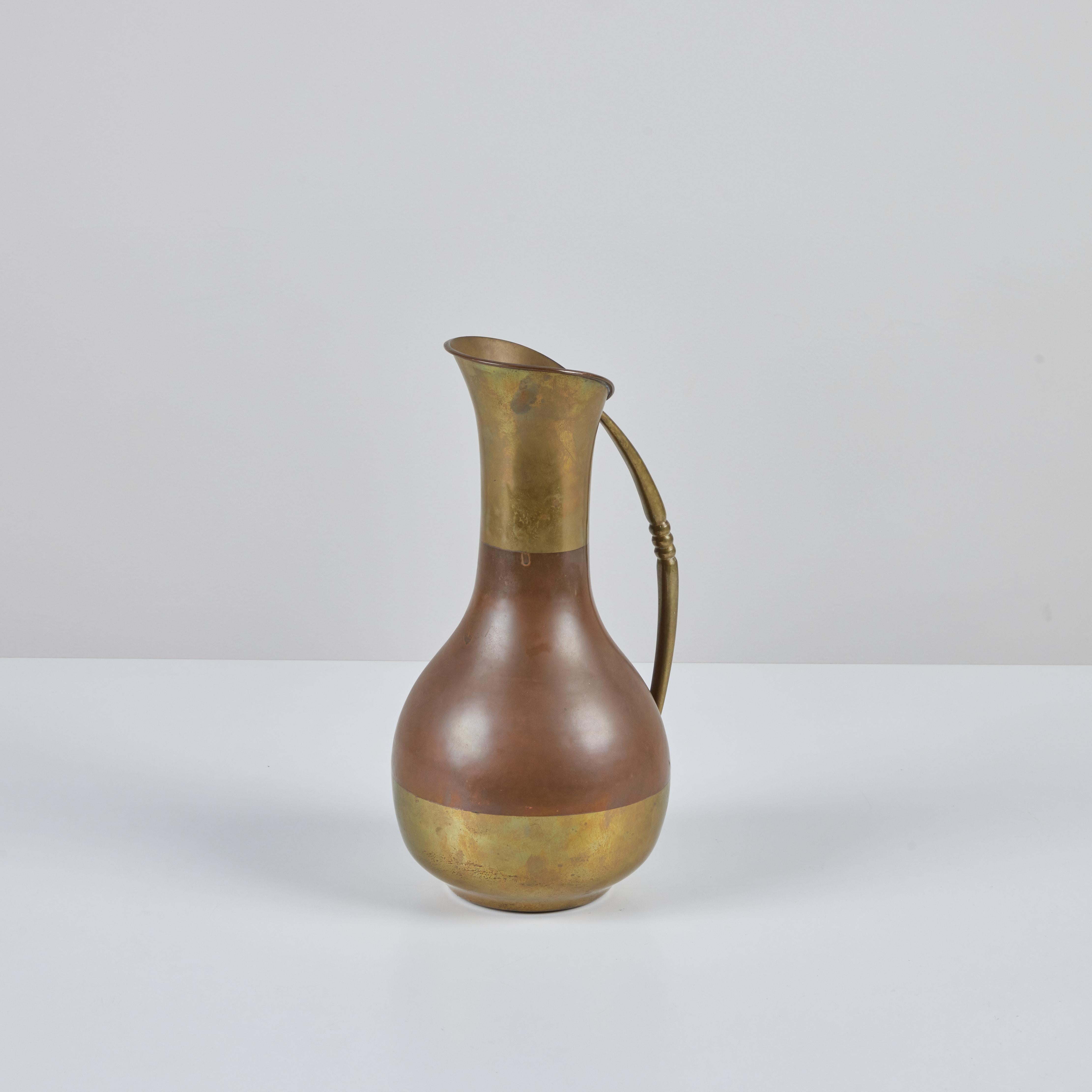 Mexican Copper and Brass Pitcher For Sale 4
