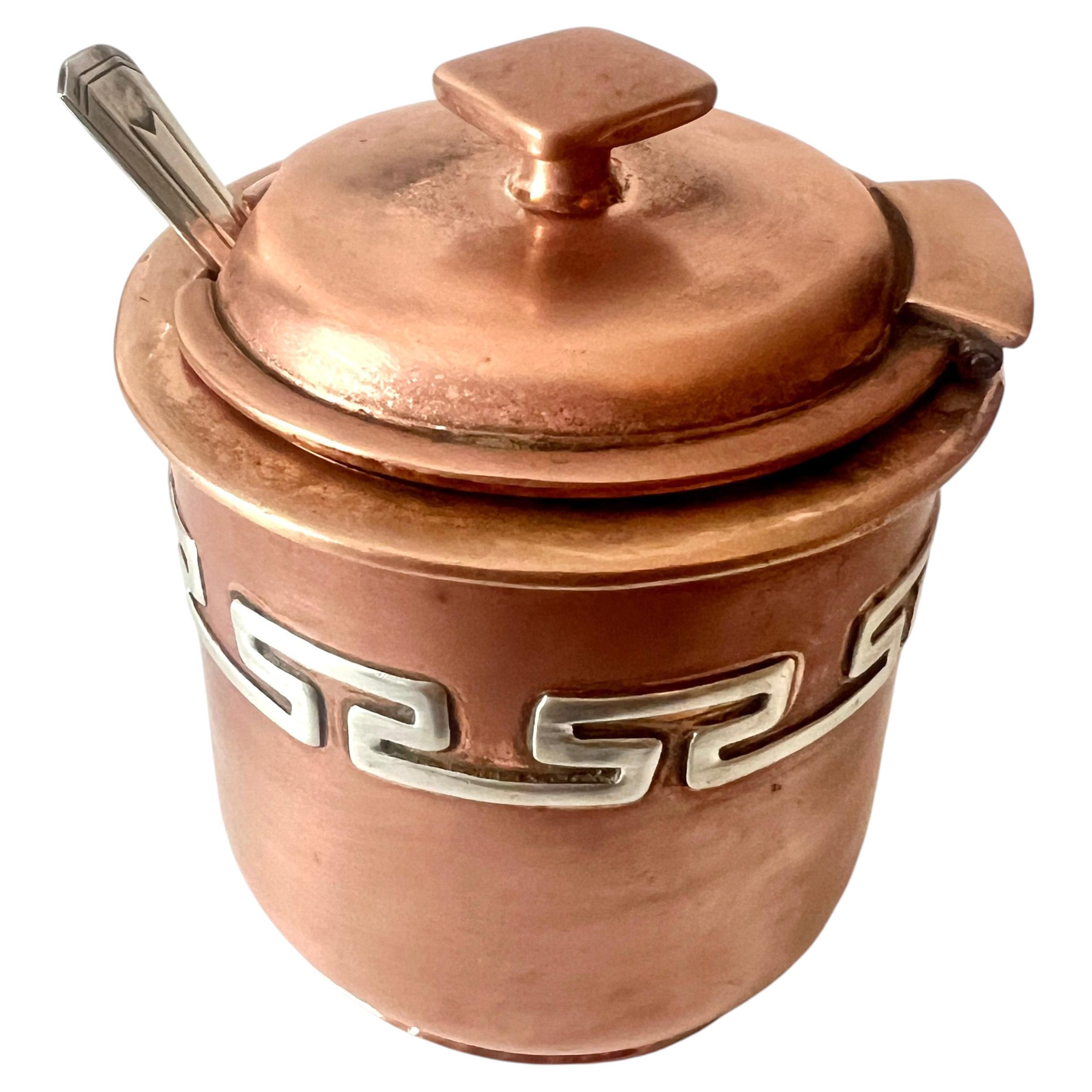 Mexican Copper and Silver Sugar in the Style of Los Castillo For Sale