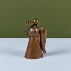 Mexican Copper Angel Candle Holder