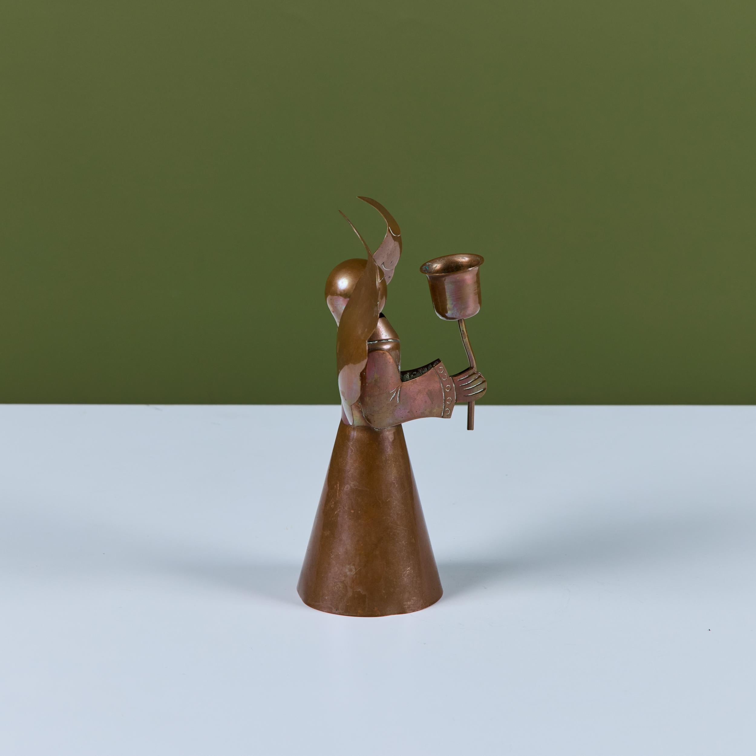 Rame Portacandele angelo messicano in rame in vendita