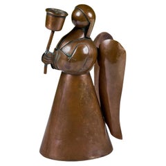 Mexican Copper Angel Candle Holder