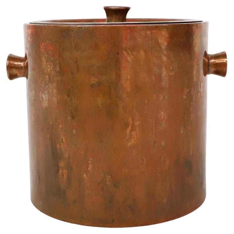 Mexican Copper Wine Cooler/Ice Bucket For Sale