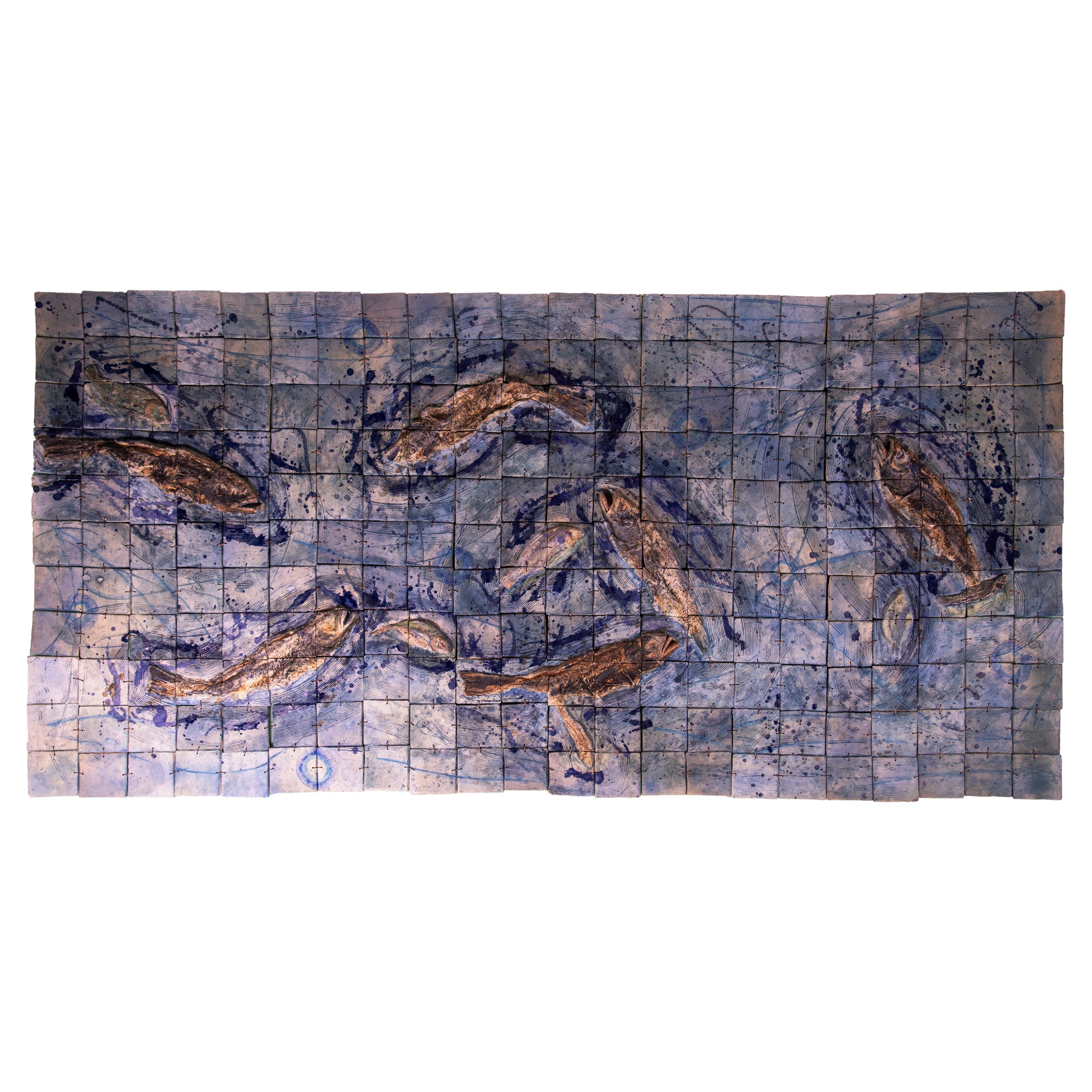 mexikanische Korn-Wand-Wand-Dekoration Puzzle-Ton, organisch, rustikal im Angebot