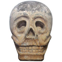 Mexican Day of The Dead Dia De Los Muertos Carved Oak Memento Mori Skull