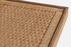 Mexican Designer, Table, Oak, Cane, Mexico, 1950s