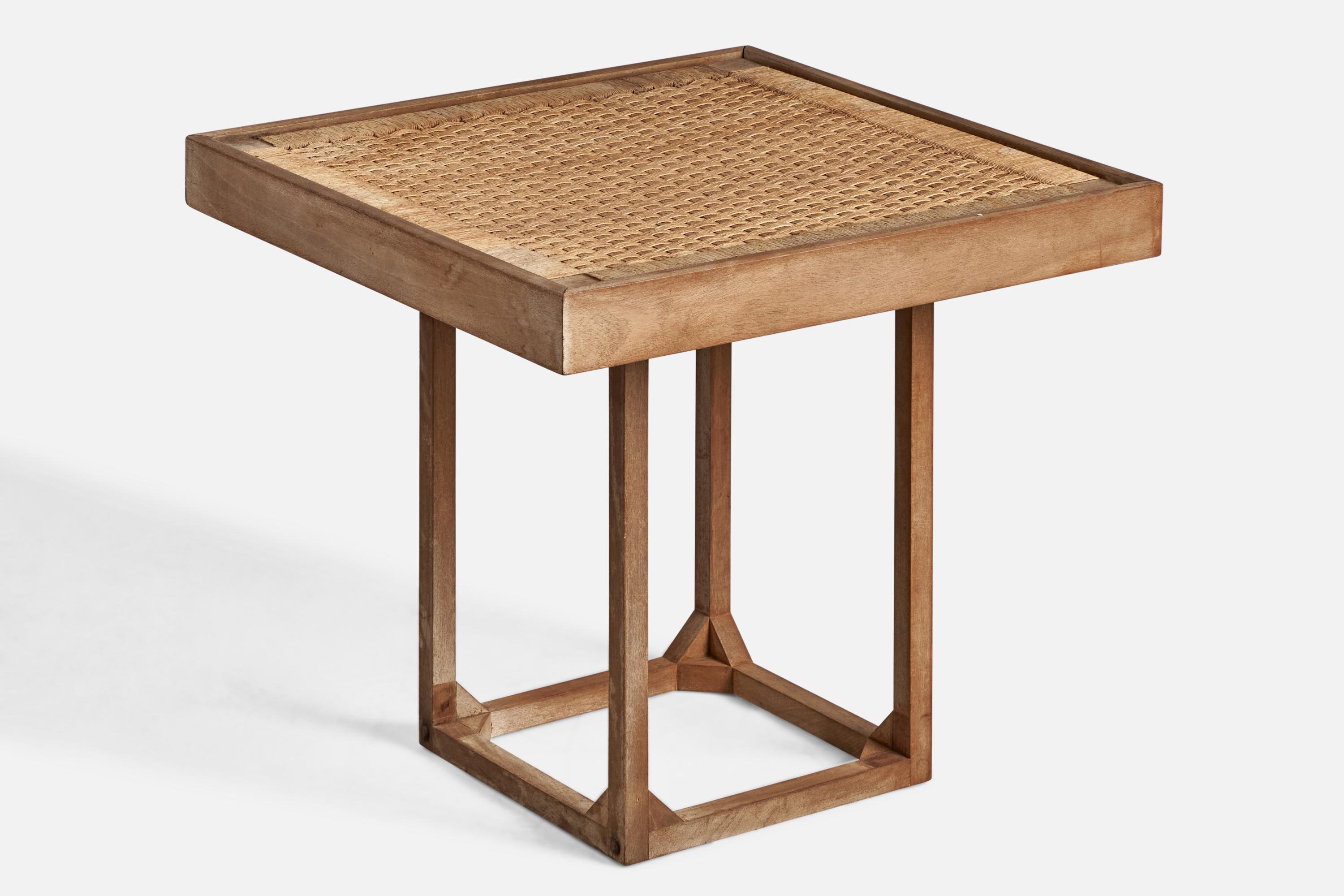 Mid-20th Century Mexican Designer, Table, Oak, Cane, Mexico, 1950s For Sale