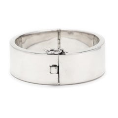 Mexican Escorcia Wide Hinged Bangle Bracelet, Sterling Silver