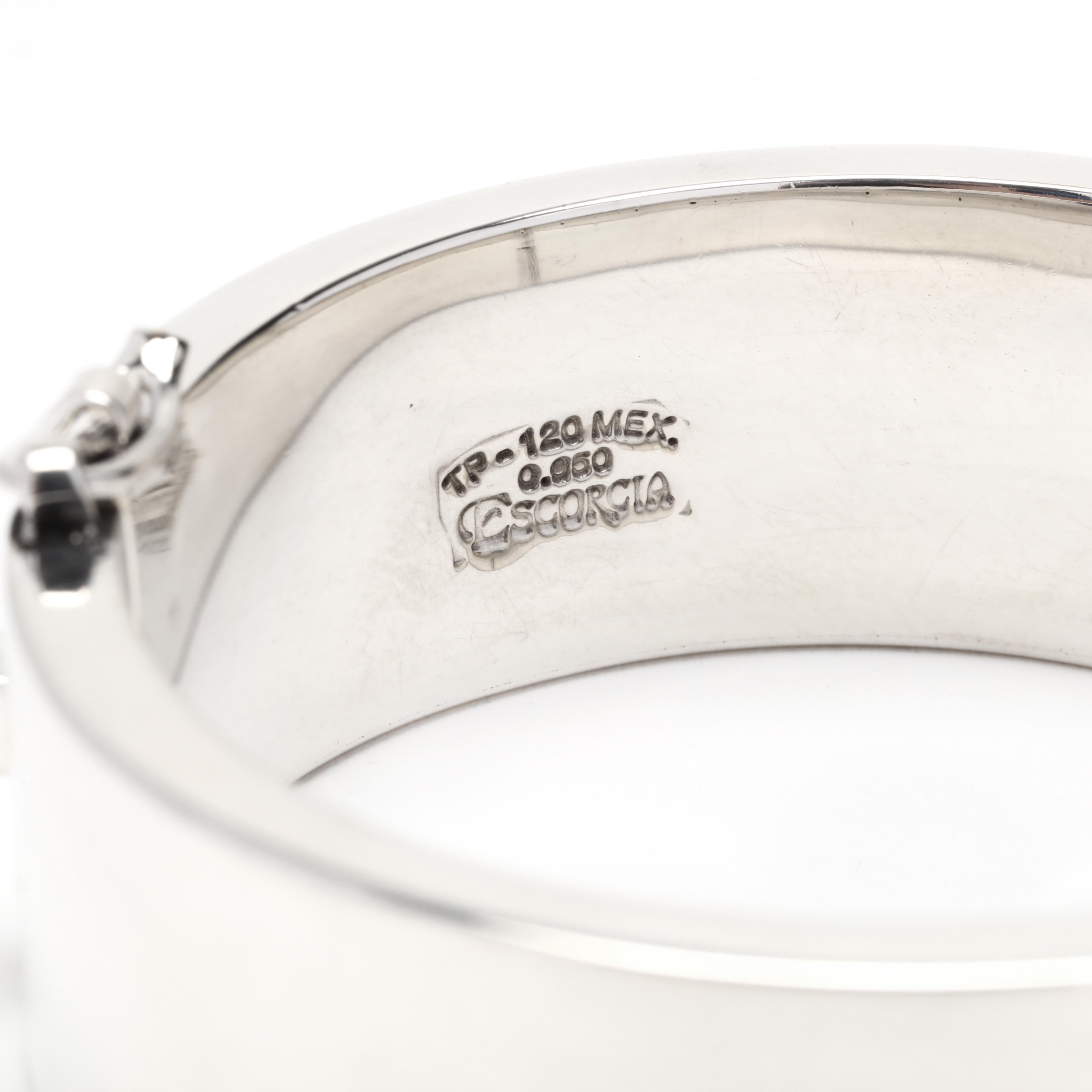 mexikanischer Escorcia-Armreif mit Scharnier, Sterlingsilber 2