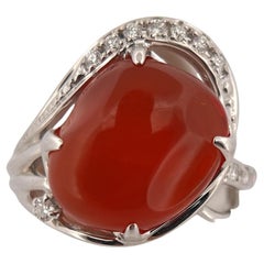 Vintage Mexican fire Opal and Diamond ring