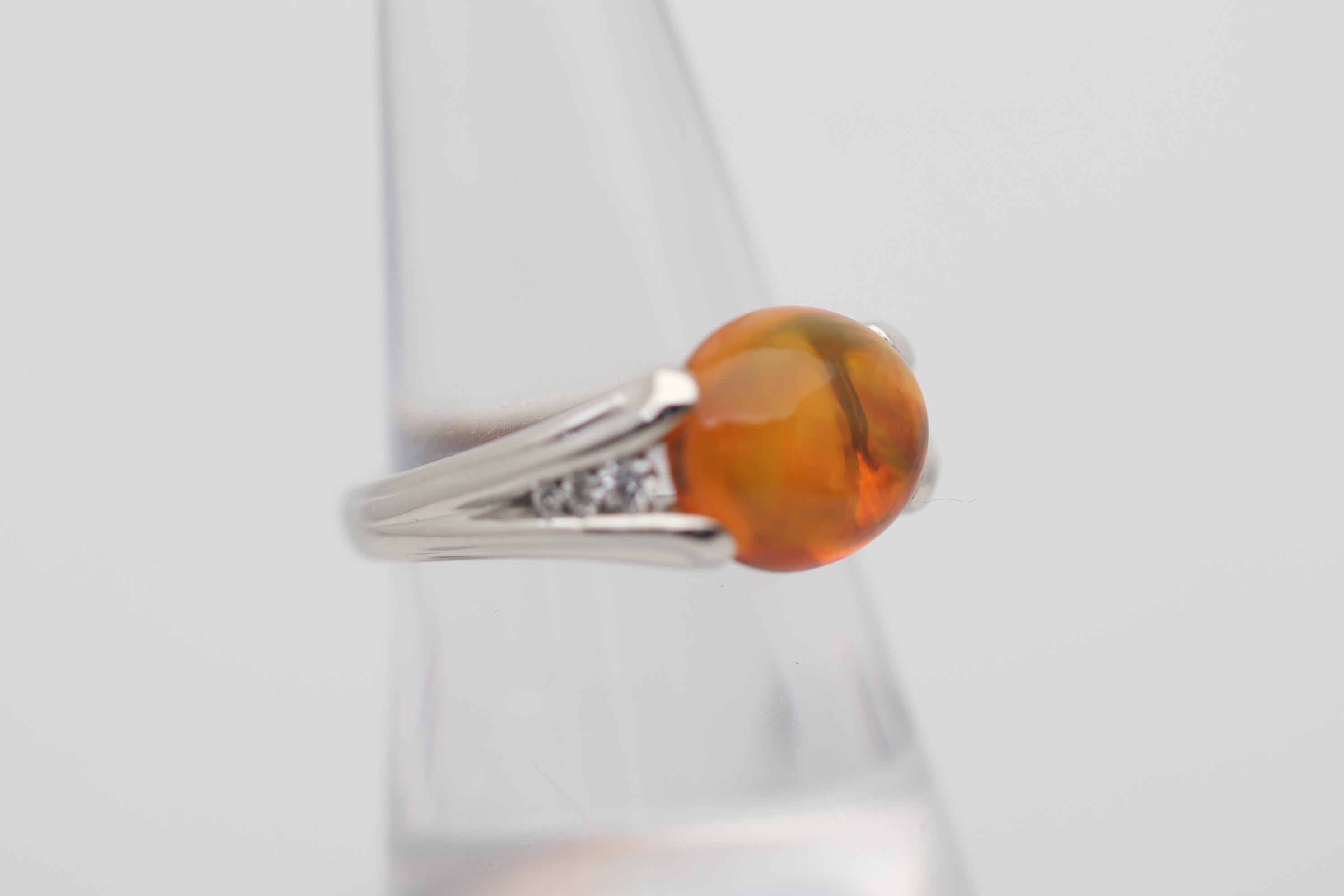 mexican fire opal ring