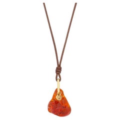 Mexican Fire Opal Necklace in 18k Yellow Gold
