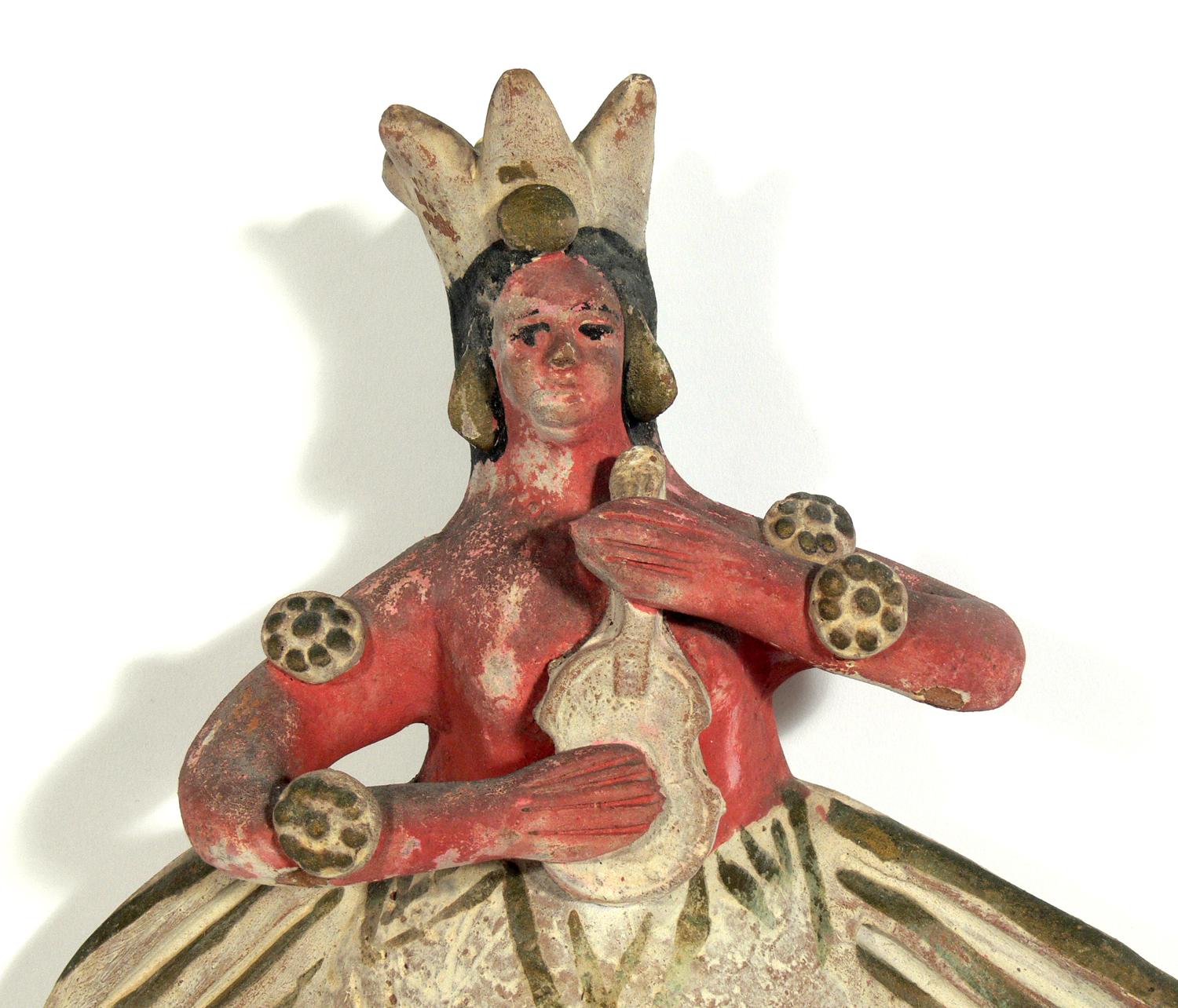 Mexican Folk Art Ceramic Mermaid In Fair Condition In Atlanta, GA