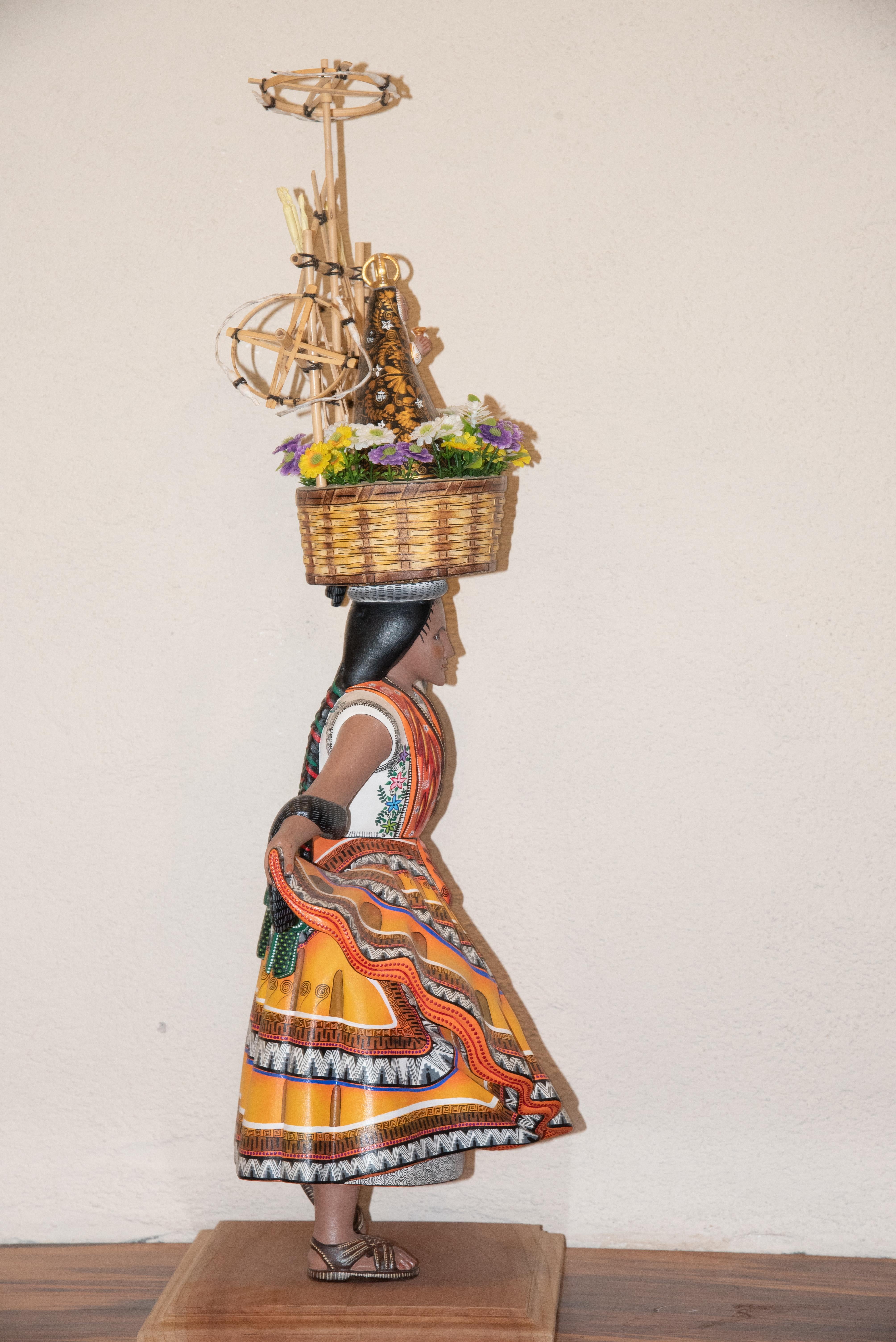 Mexican Folk Art Woodcarving Guelaguetza Folkloric Art Oaxaca For Sale 1