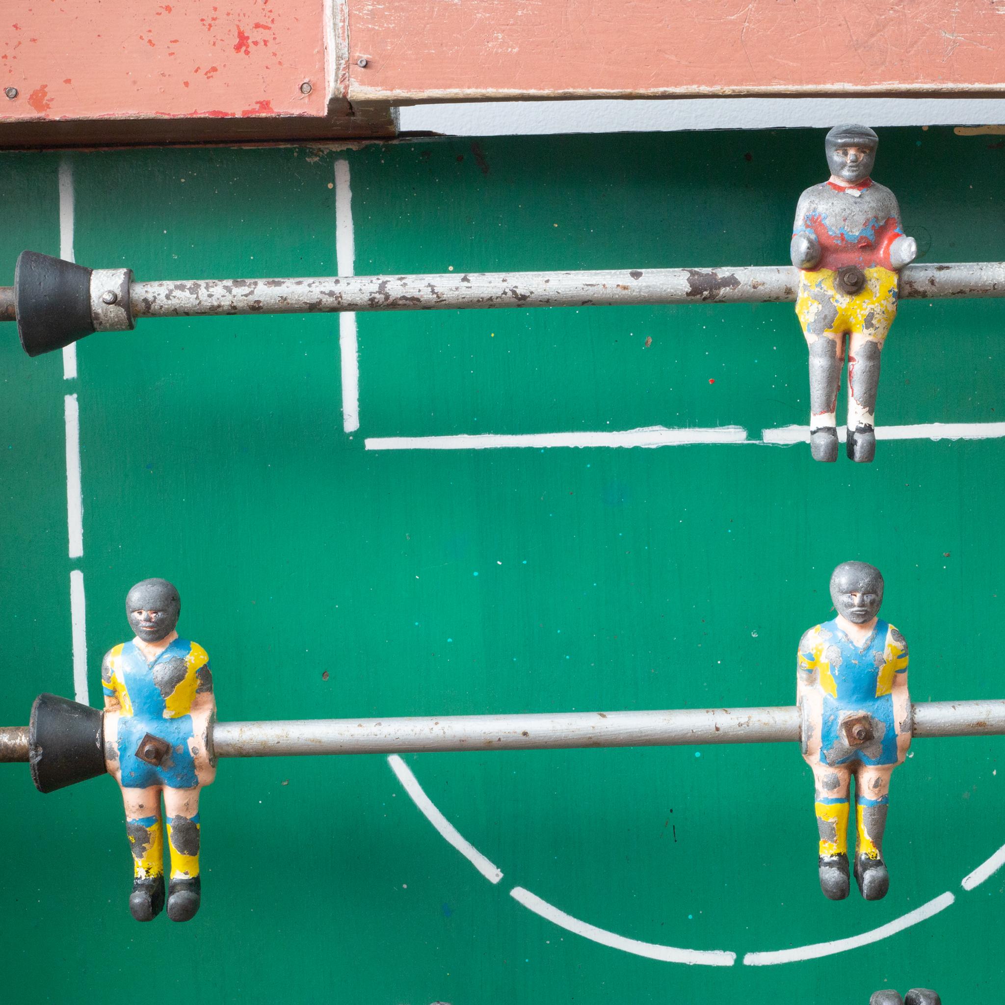 20th Century Mexican Foosball Table Top with Metal Players, C 1940s-Wall Decoration