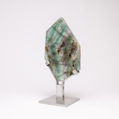 Mexican Green, White and Purple Shade Fluorite on Aluminum Base