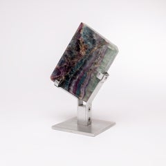 Mexican Green, White and Purple Shade Fluorite on Aluminum Base