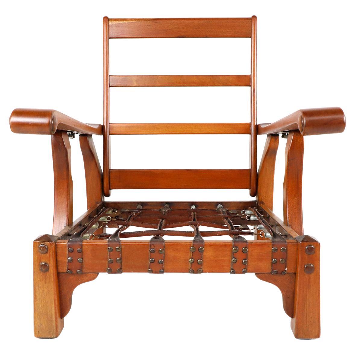 Spanish Hacienda Style Armchair HandCarved Leather Artes De Mexico at