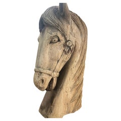 Mexican Hand Carved Wood  Horse Head