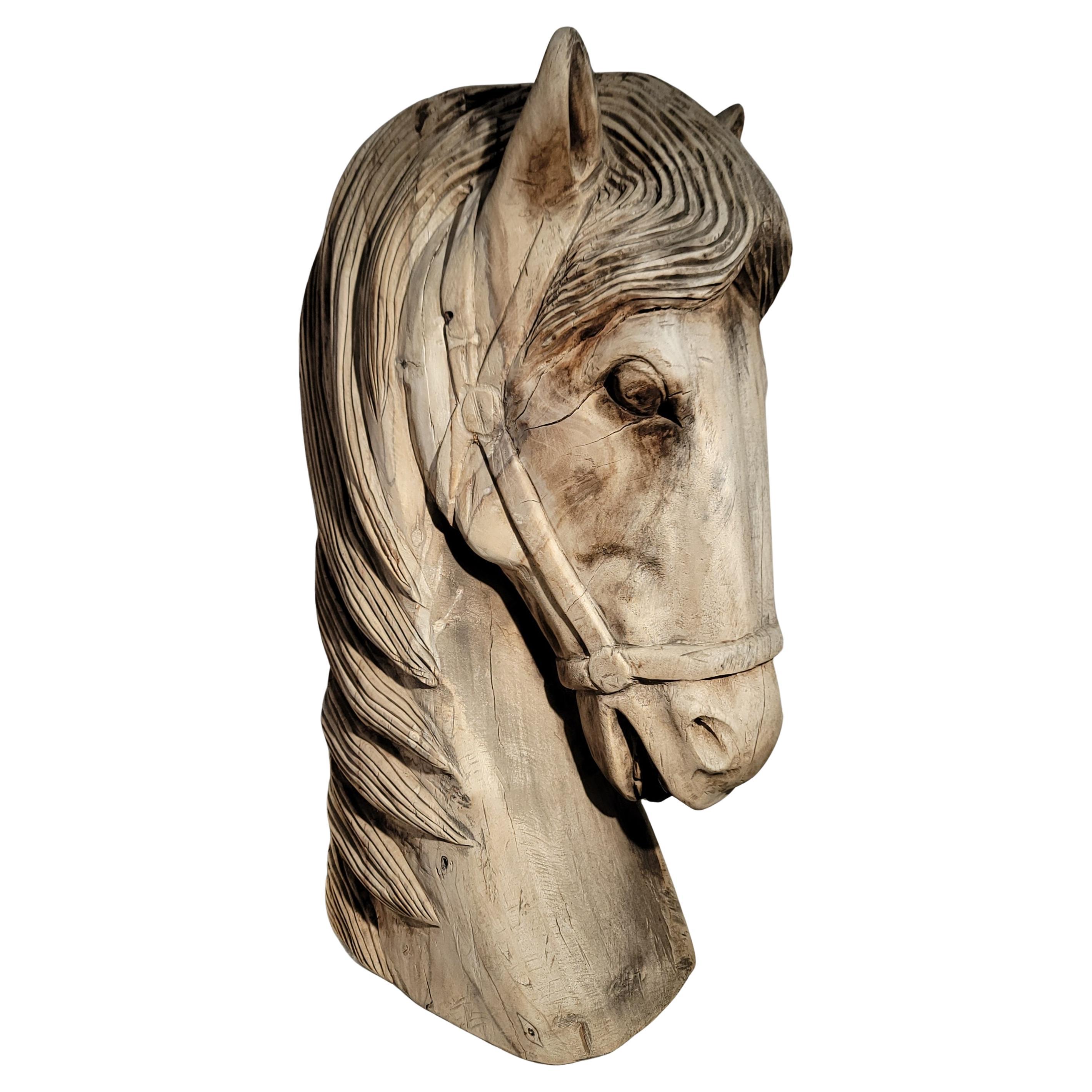Madera Mexicana Tallada a Mano  Cabeza de Caballo