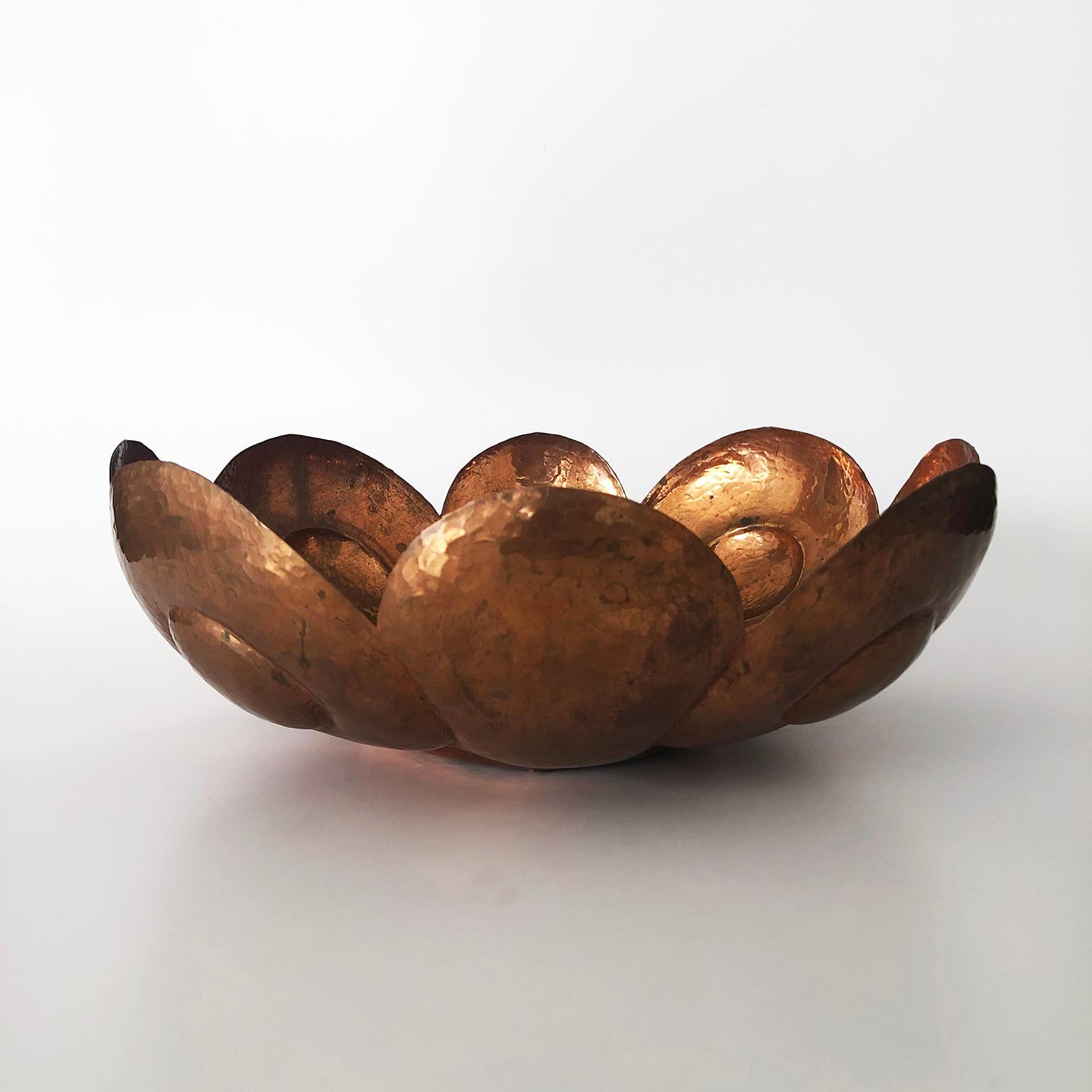 Folk Art Mexican Hand-Hammered Copper Bowl