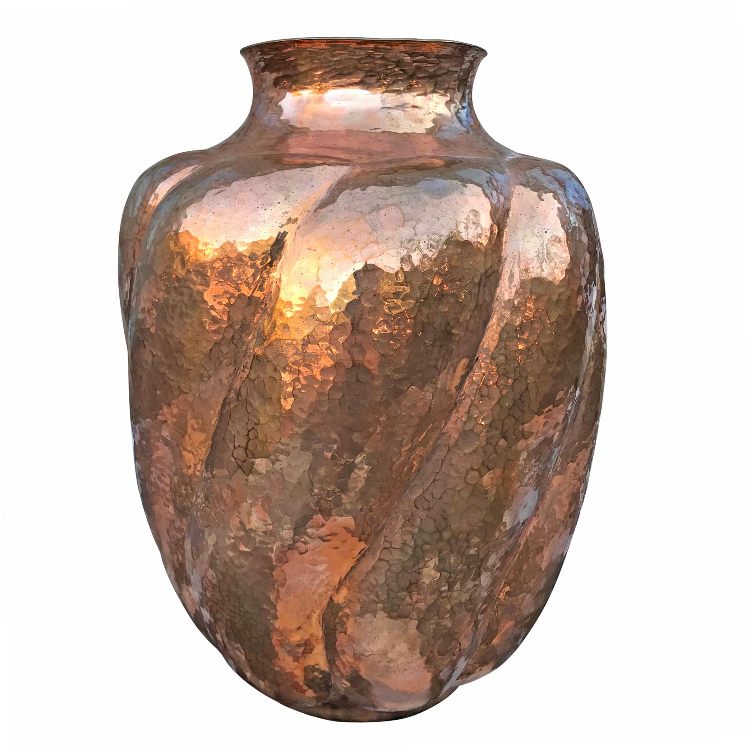 Mexican Hand-Hammered Copper Vase