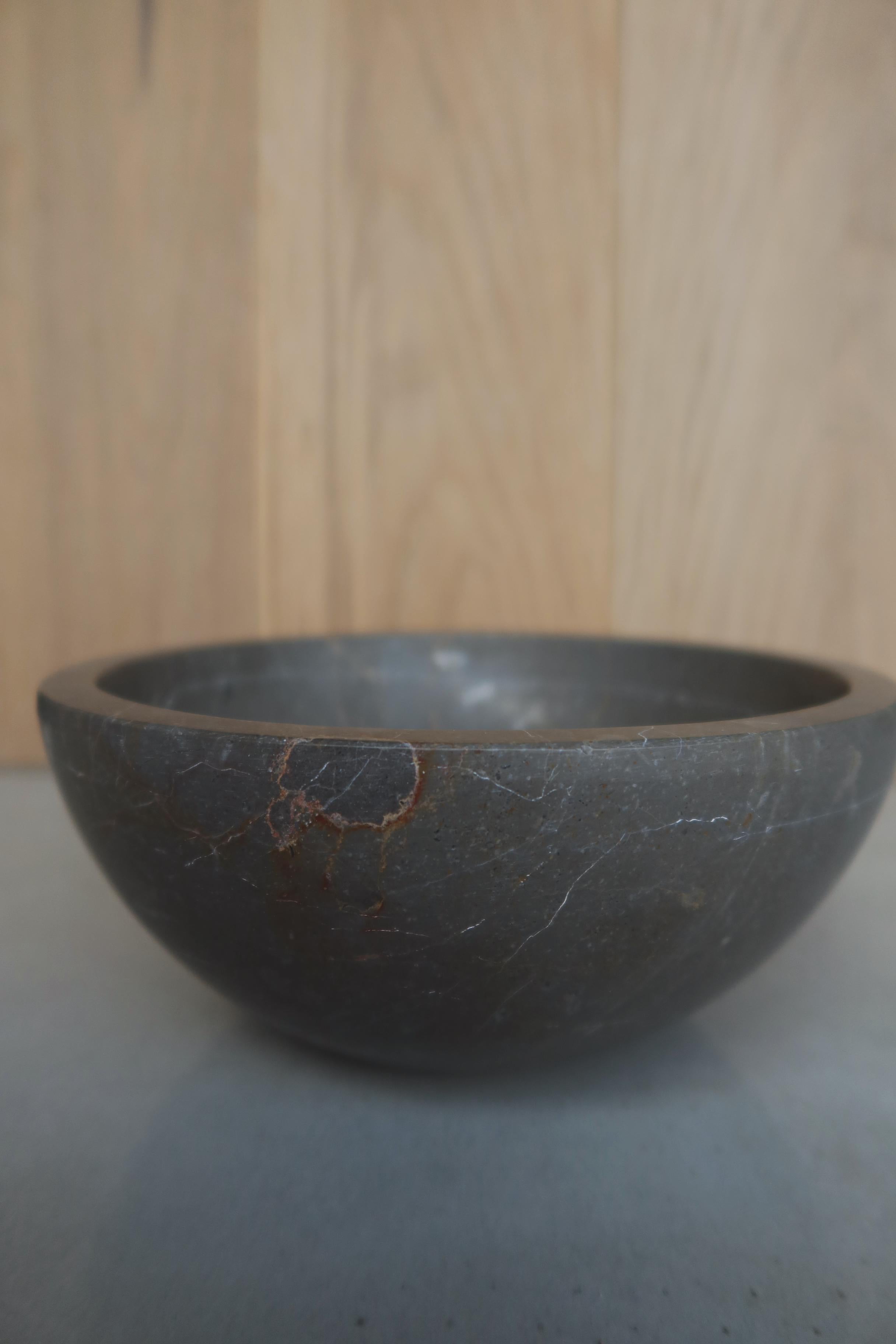 Travertine Mexican hand made marble small bowl For Sale