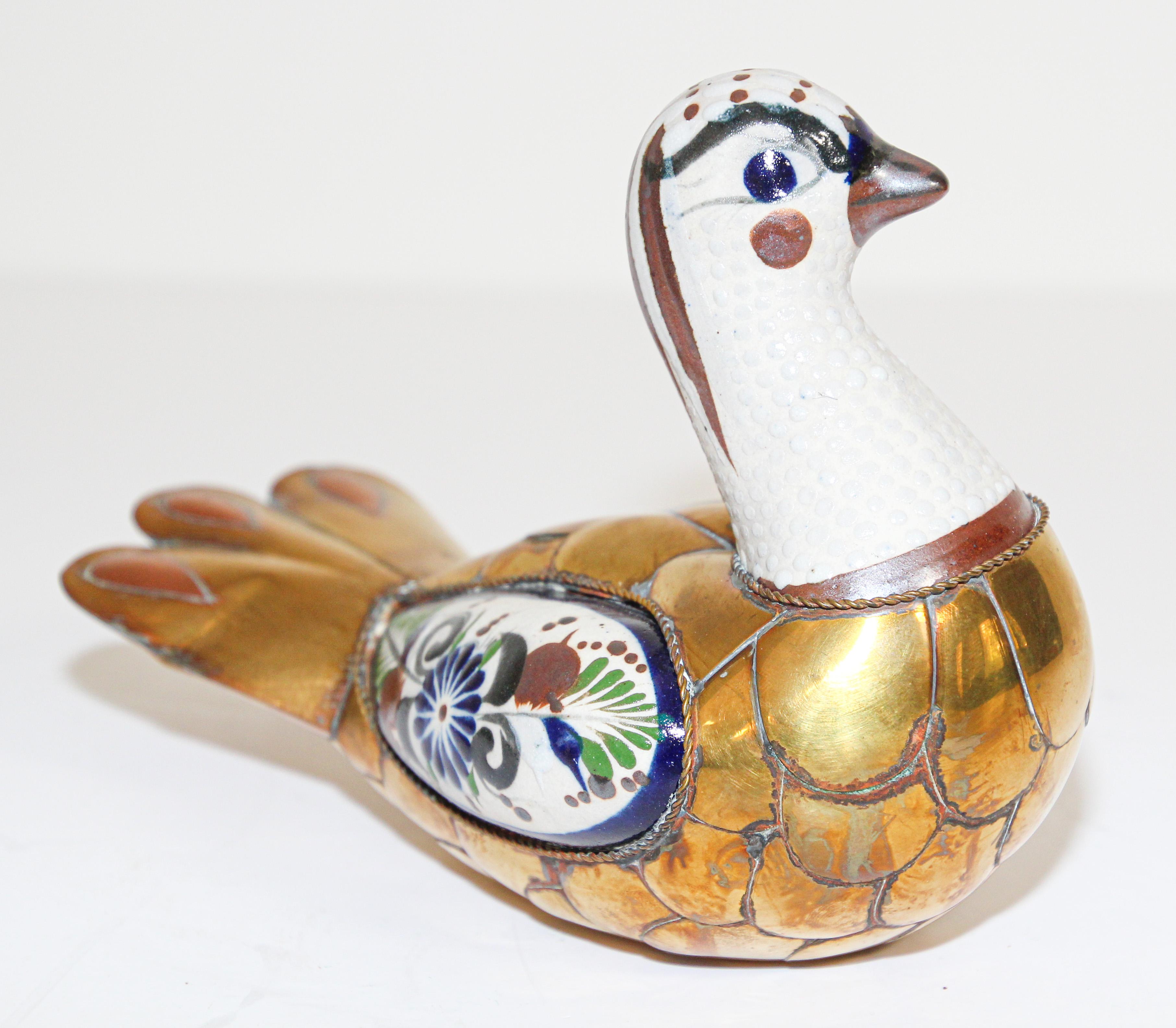 Mexican Hand Painted Colorful Tonala Pottery Bird 4