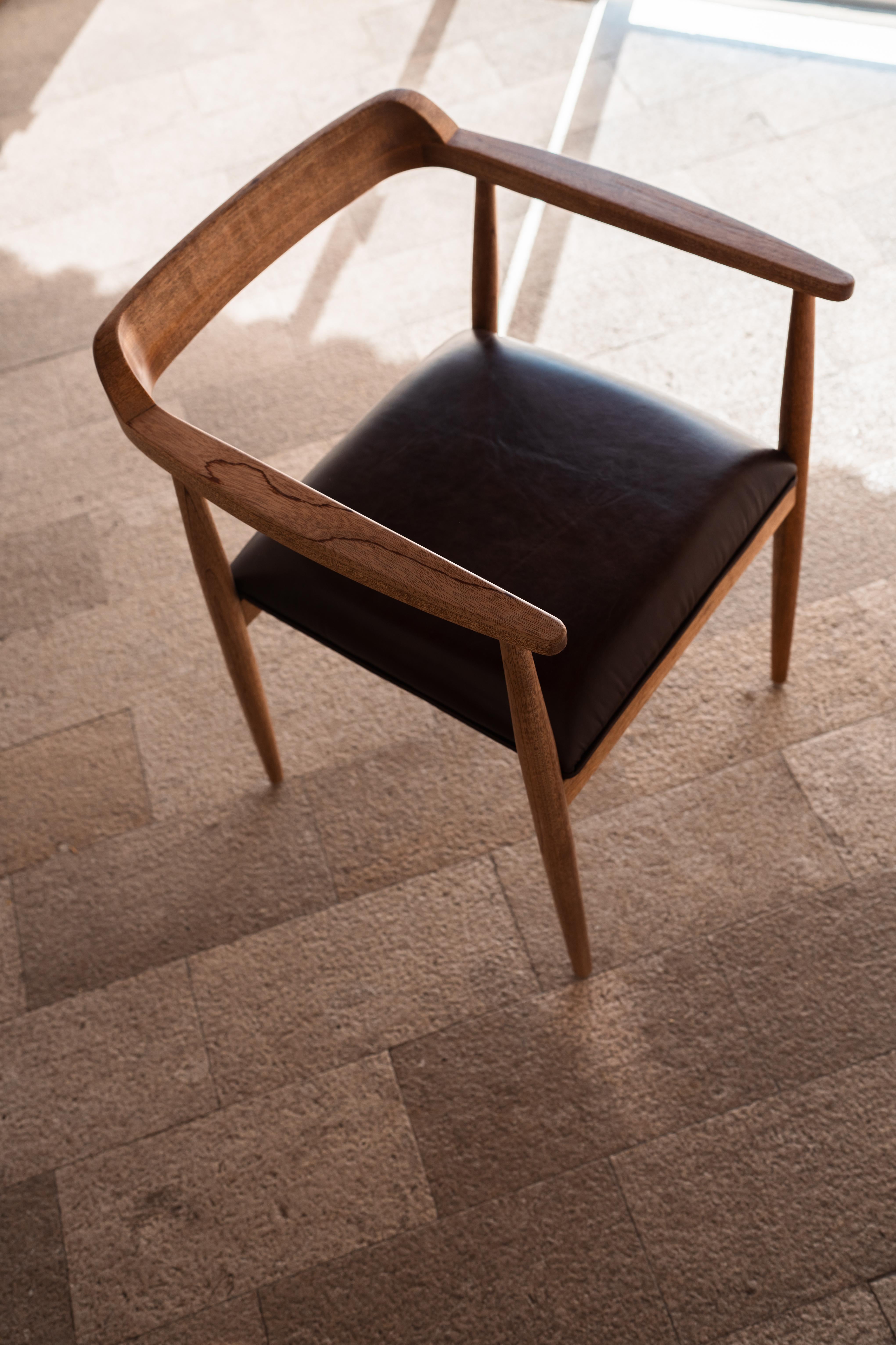 Mexican Handcrafted Tzalam Wood Armchair Design and Ancestral Craftsmanship In New Condition For Sale In Queretaro, Queretaro