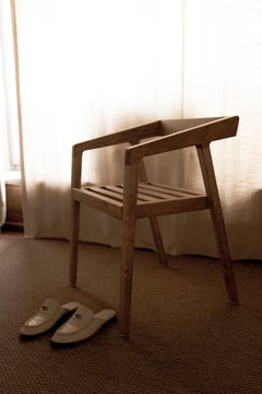 Mexican Handcrafted Tzalam Wood Armchair Outdoor Ancestral Craftsmanship