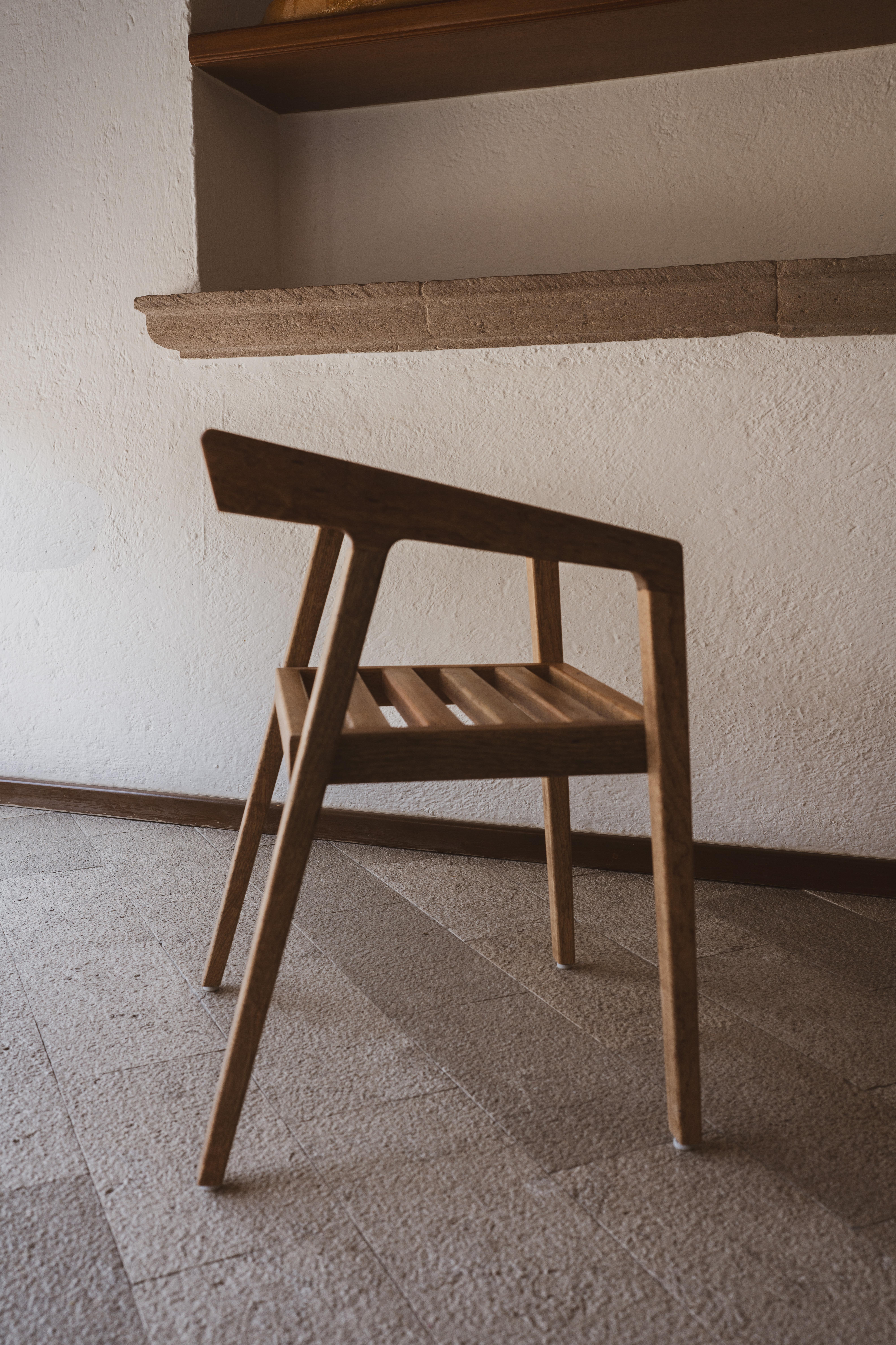 Hand-Crafted Mexican Handcrafted Tzalam Wood Armchair Outdoor Ancestral Craftsmanship For Sale