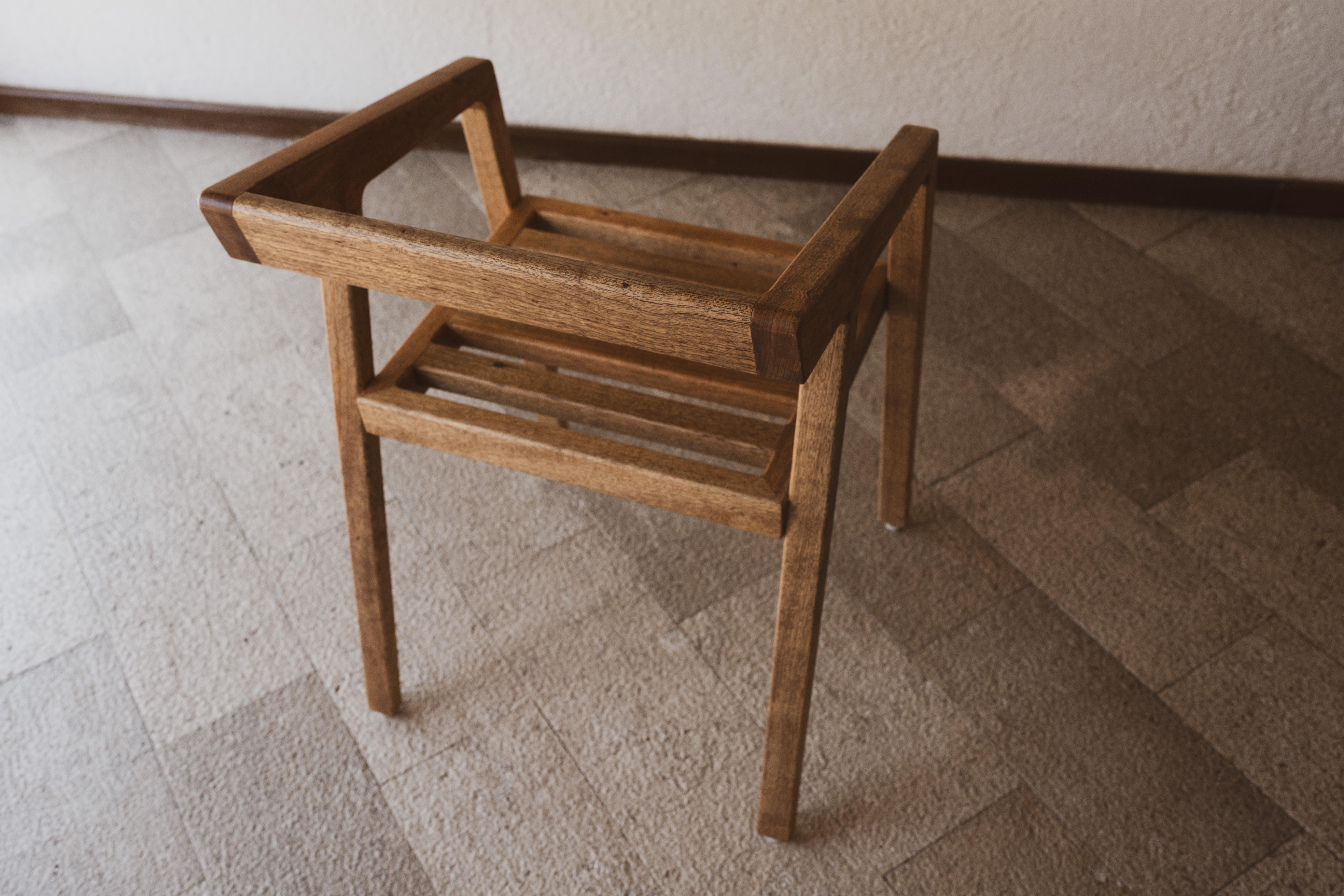 Mexican Handcrafted Tzalam Wood Armchair Outdoor Ancestral Craftsmanship In New Condition For Sale In Queretaro, Queretaro