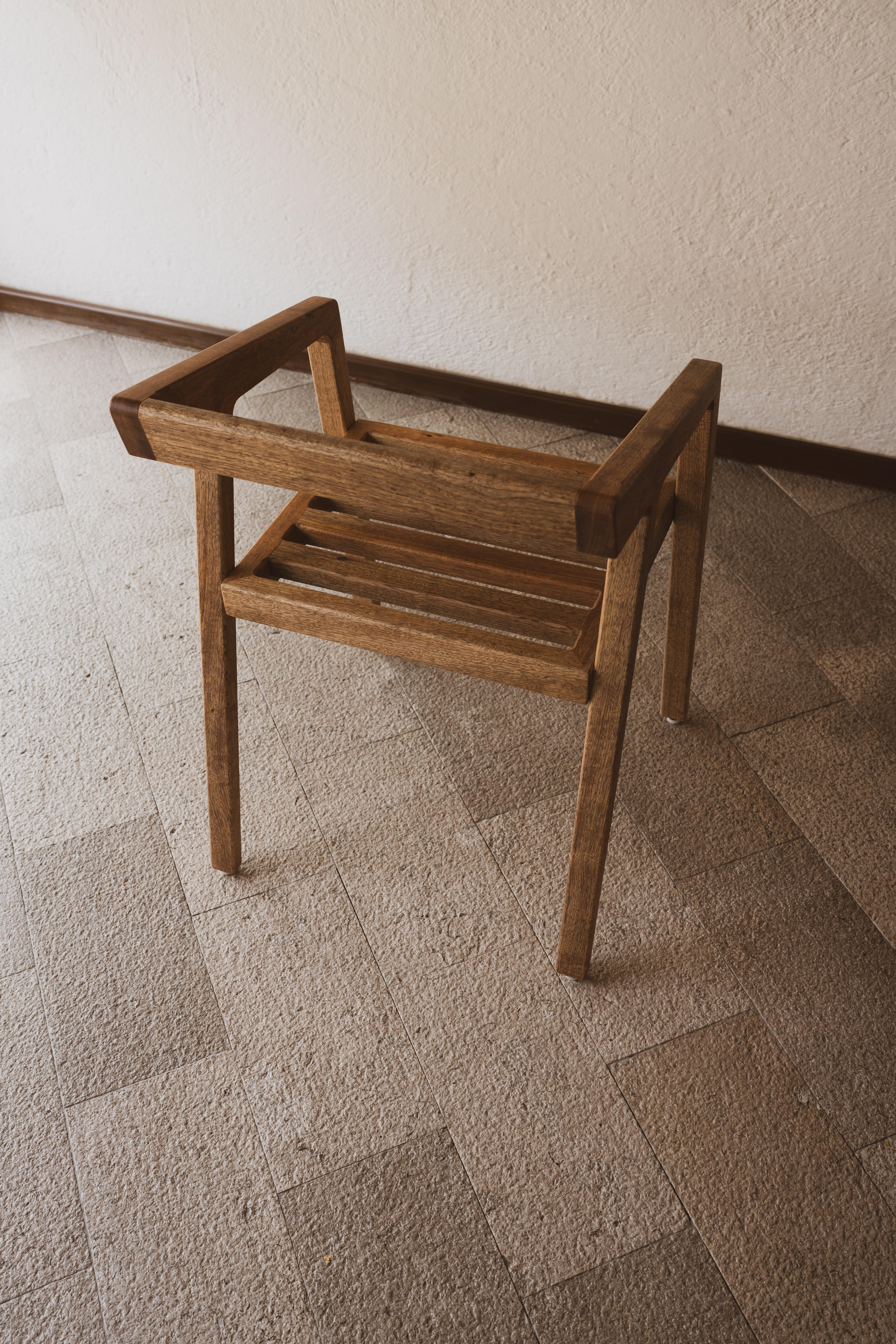 Contemporary Mexican Handcrafted Tzalam Wood Armchair Outdoor Ancestral Craftsmanship For Sale