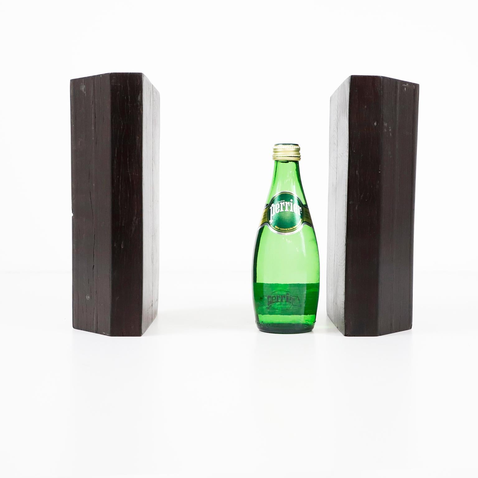 Mid-Century Modern Mexican Handmade Ebony Bookends For Sale