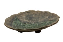 Plato mexicano hecho a mano Cuenco Orgánico Moderno Como la Tierra Tradicional Hoja Impresa