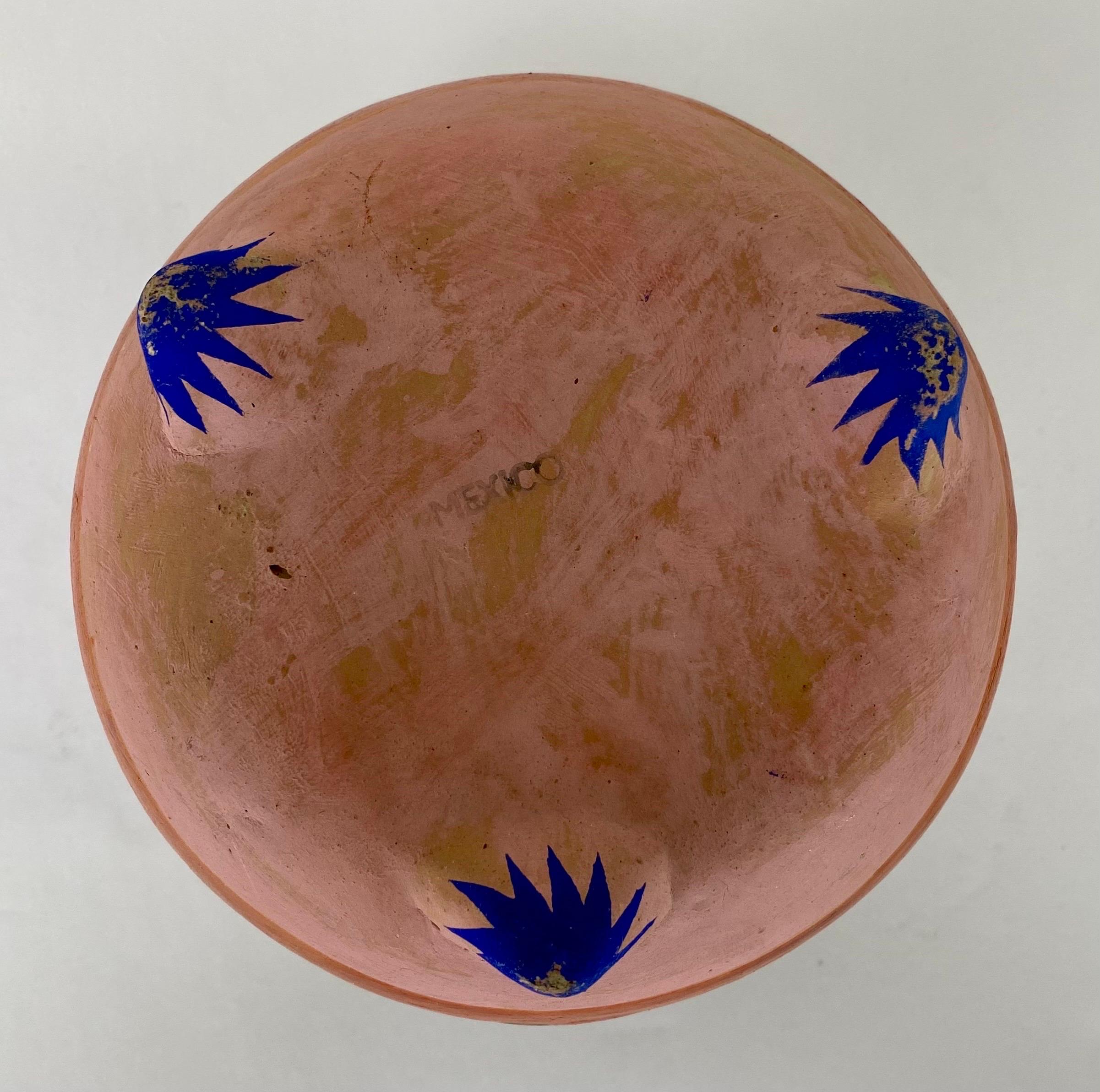 Mexikanische handgefertigte Töpferei Multicolor Dreibeinige Vase  (20. Jahrhundert) im Angebot