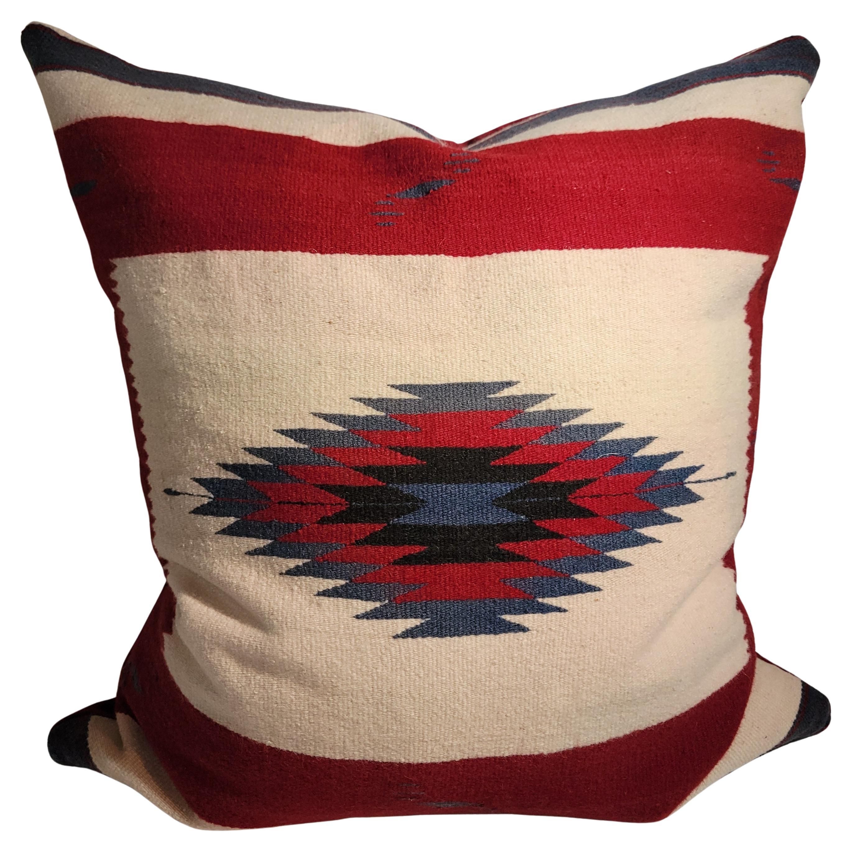 Mexican Indian Weaving Bolster Pillow For Sale at 1stDibs