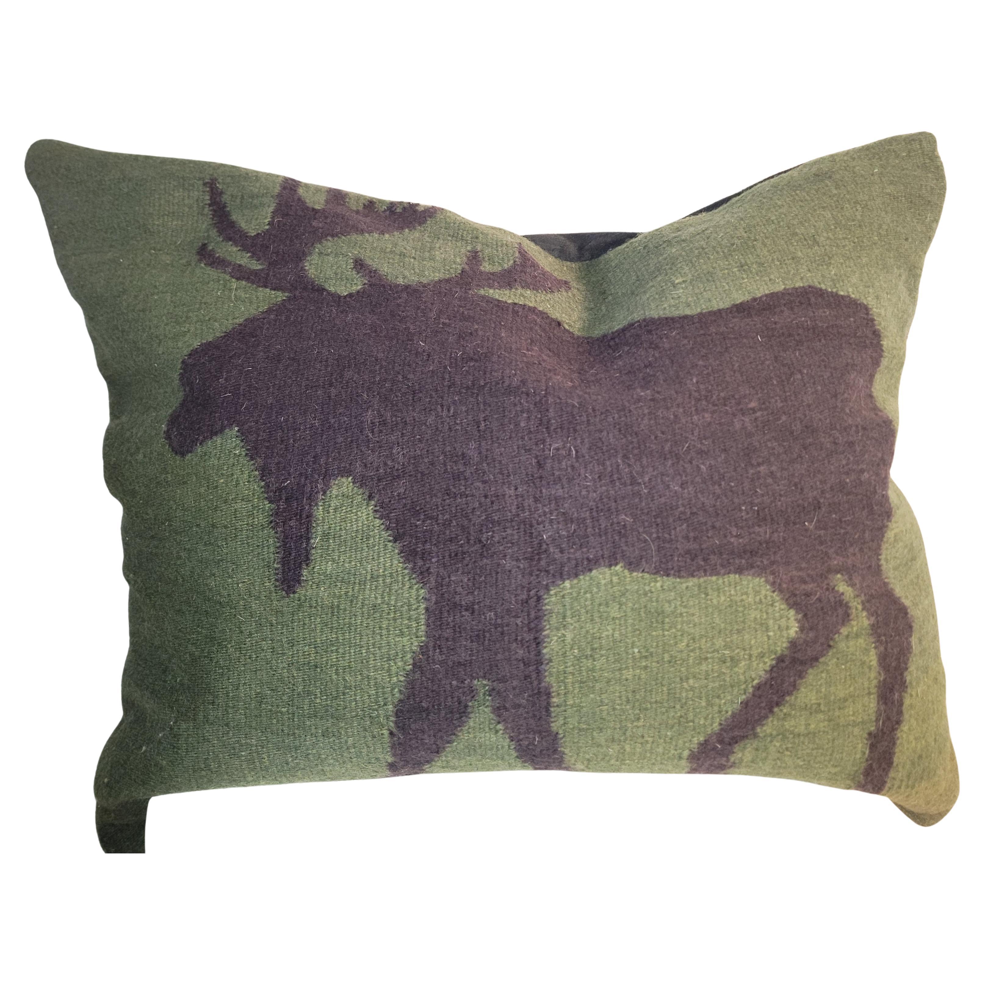 Mexican Indian Weaving Bolster Pillow "Moose "