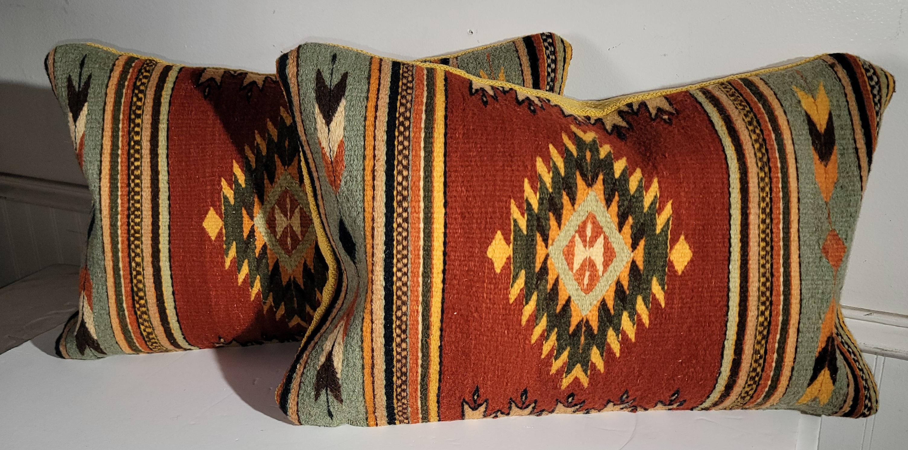 Stile Adirondack Cuscini Bolsters a tessitura Mexican Indian -3 in vendita