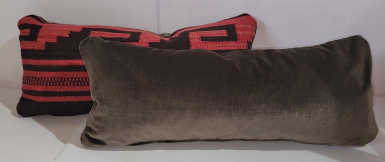 Adirondack Mexican Indian Weaving Bolster Pillows, Pair For Sale