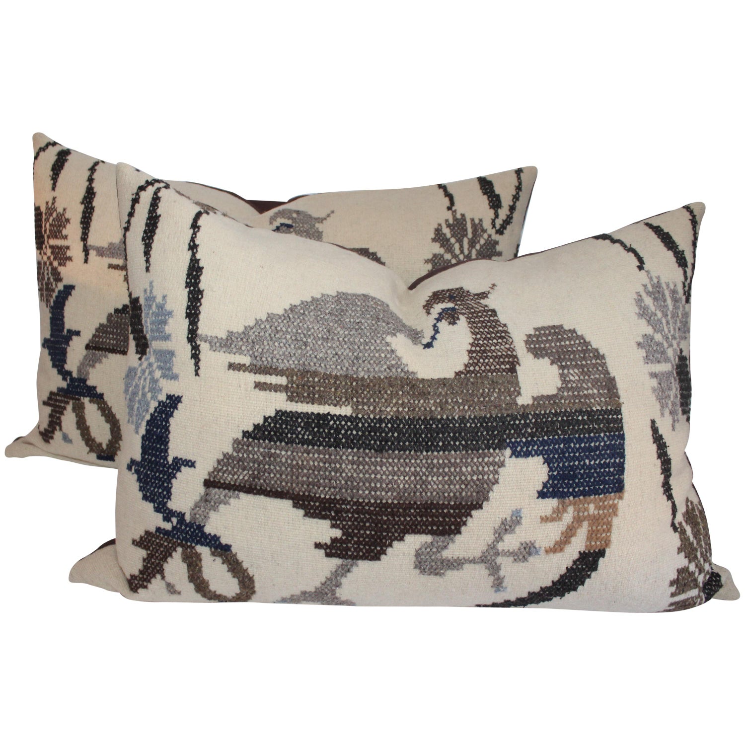 Mexican Indian Weaving And Embroidered Big Pillows For Sale At 1stdibs