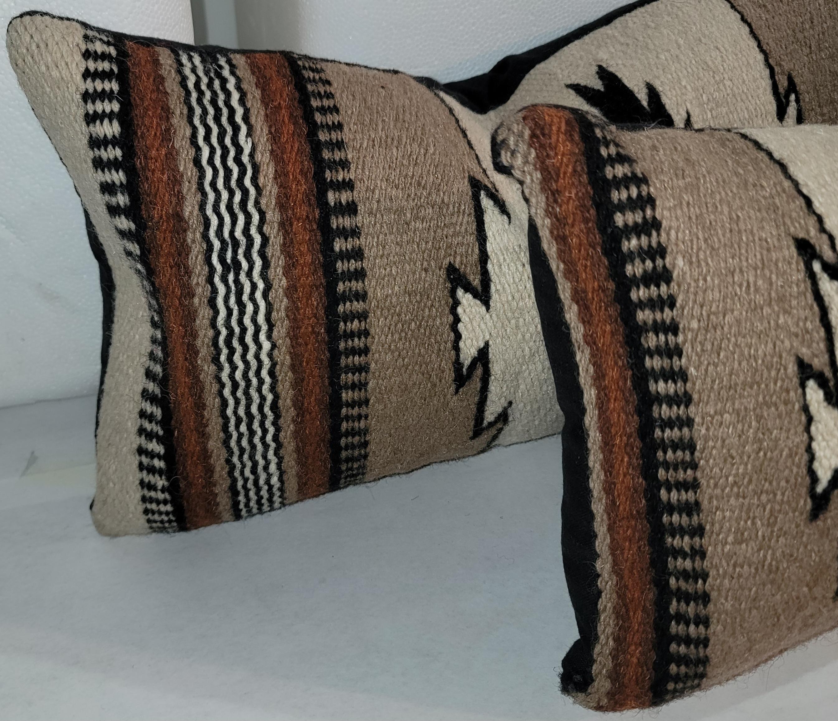 North American Mexican Indian Weaving Kidney Pillows For Sale