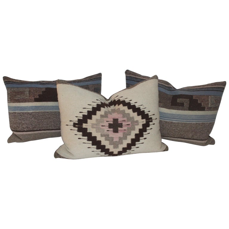 Mexican Indian Weaving Pillows / 3 For Sale